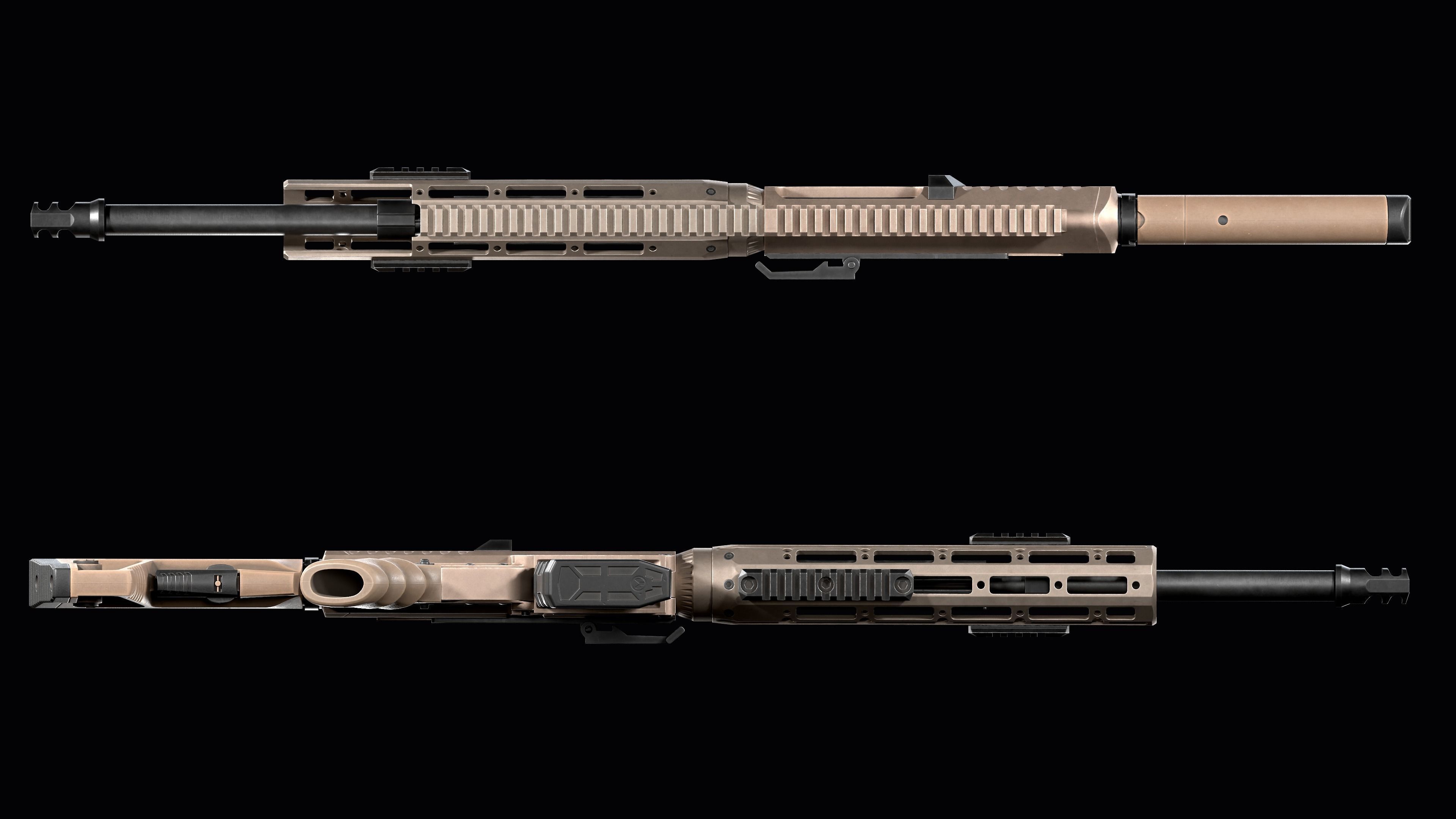 modular sniper rifle Remington R11 RSASS Low-poly 3D model_26