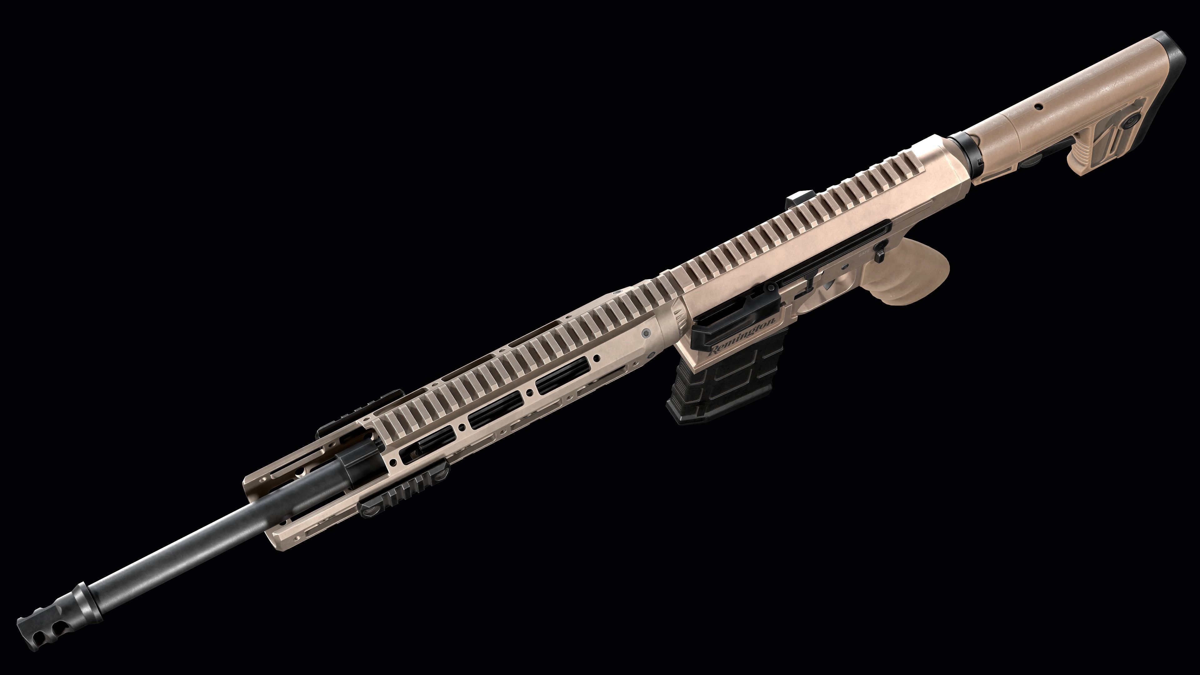modular sniper rifle Remington R11 RSASS Low-poly 3D model_9