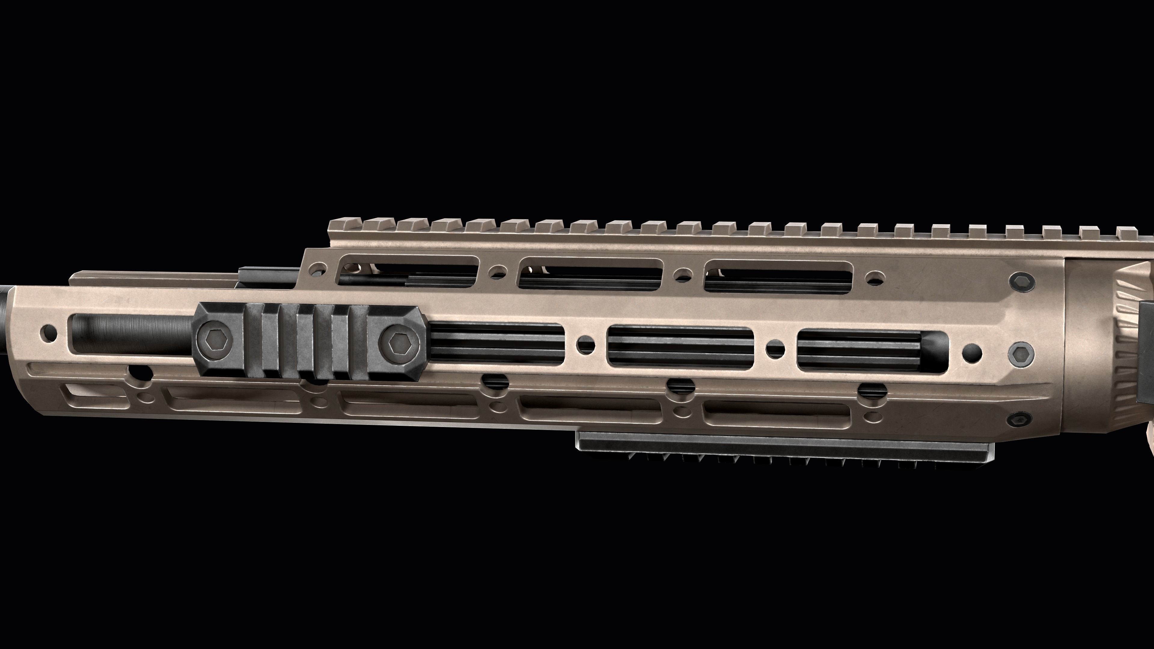 modular sniper rifle Remington R11 RSASS Low-poly 3D model_15