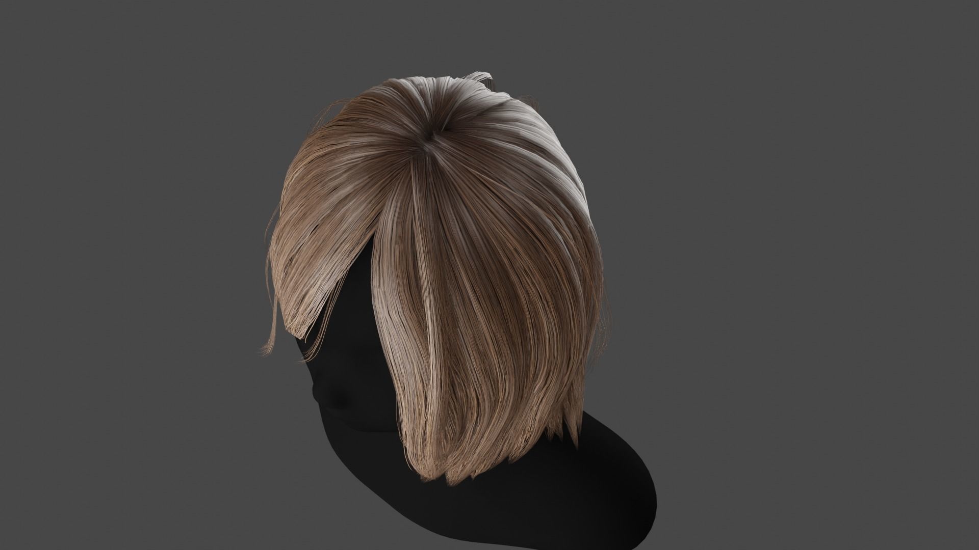 Hairstyle long II Real-Time Hairstyle for Games Low-poly 3D model_17