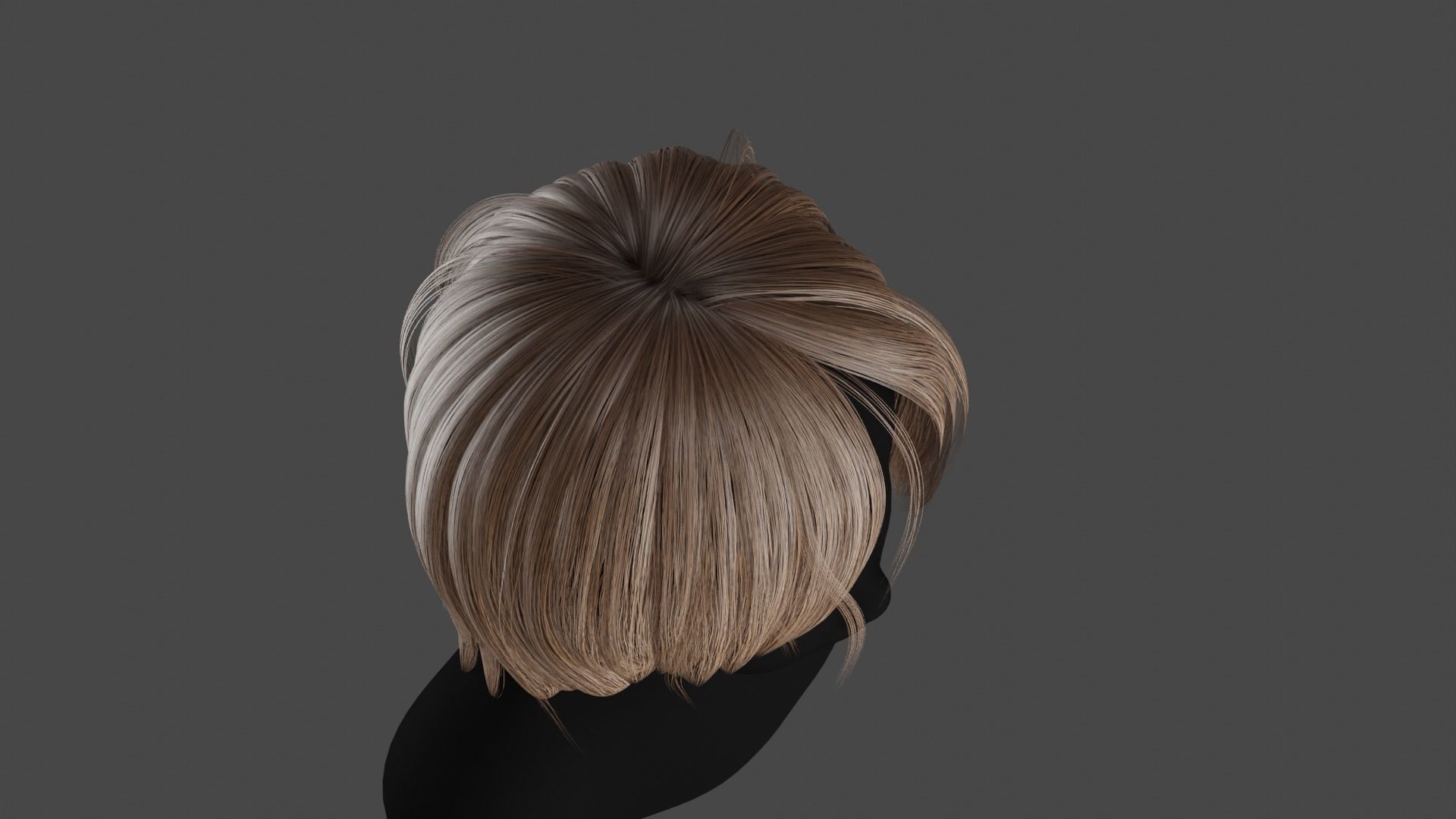 Hairstyle long II Real-Time Hairstyle for Games Low-poly 3D model_10