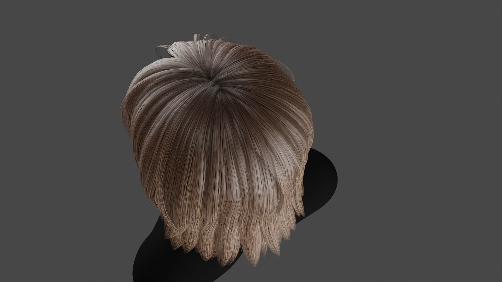Hairstyle long II Real-Time Hairstyle for Games Low-poly 3D model_6
