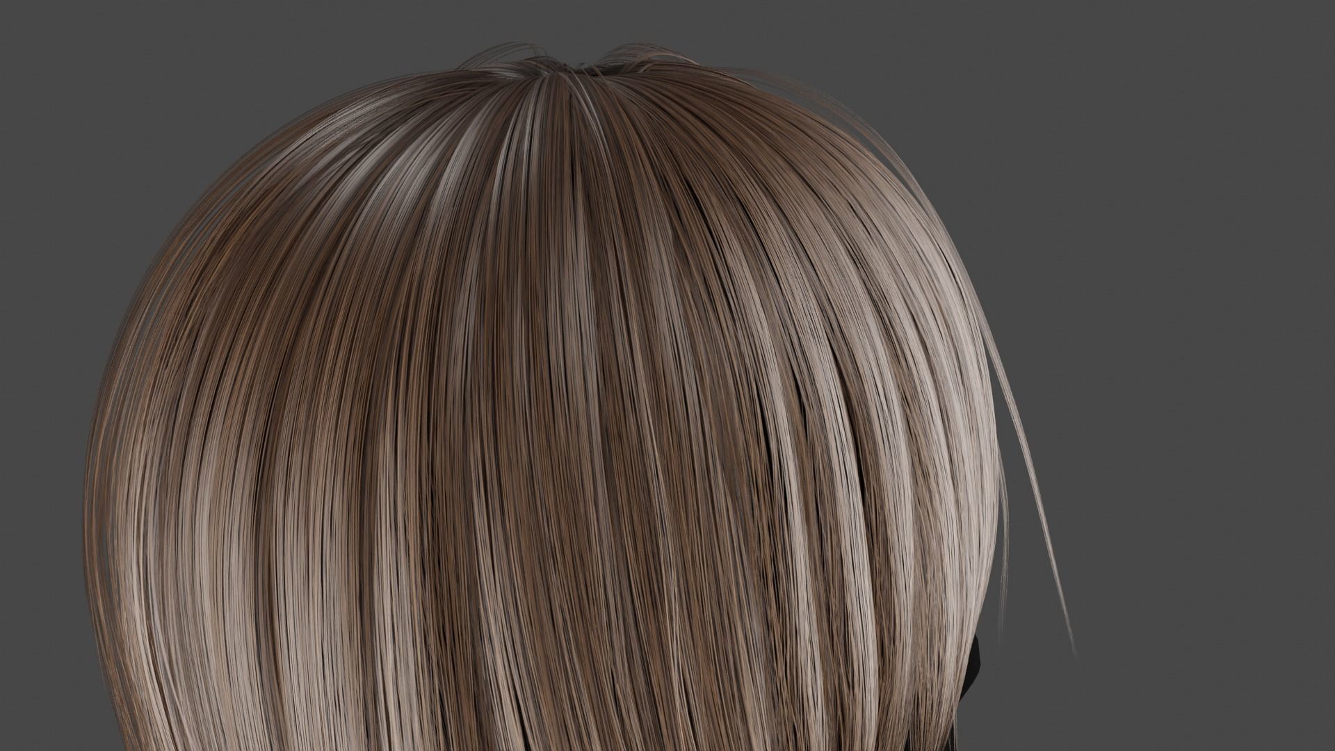 Hairstyle long II Real-Time Hairstyle for Games Low-poly 3D model_11