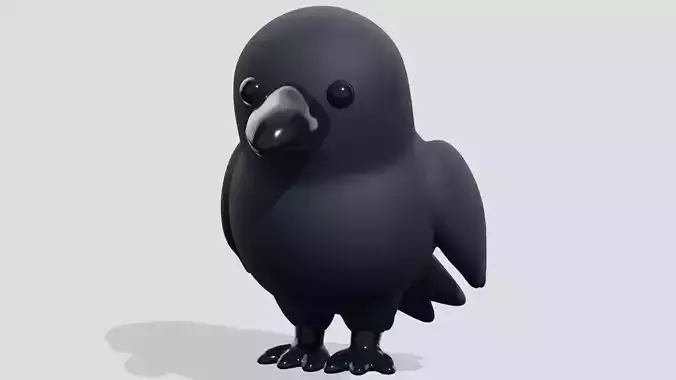 Cartoon black raven 