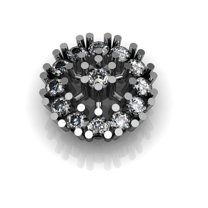 daimond nose pin 3D print model_3