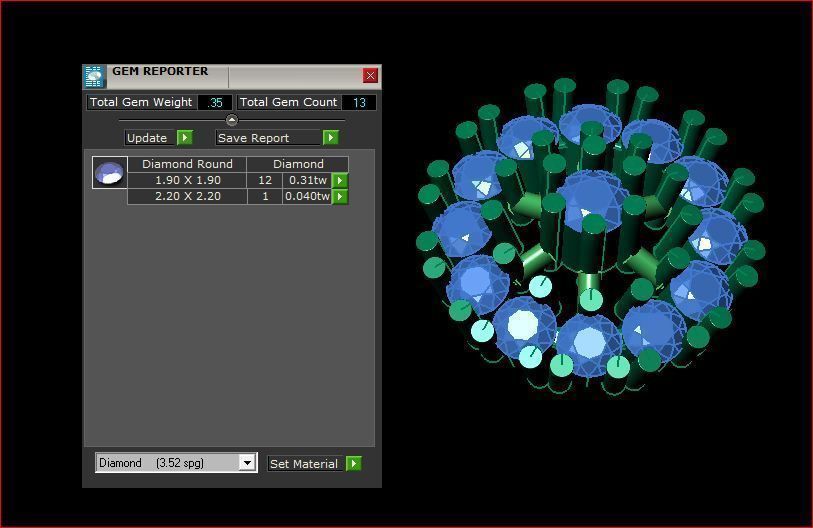 daimond nose pin 3D print model_11