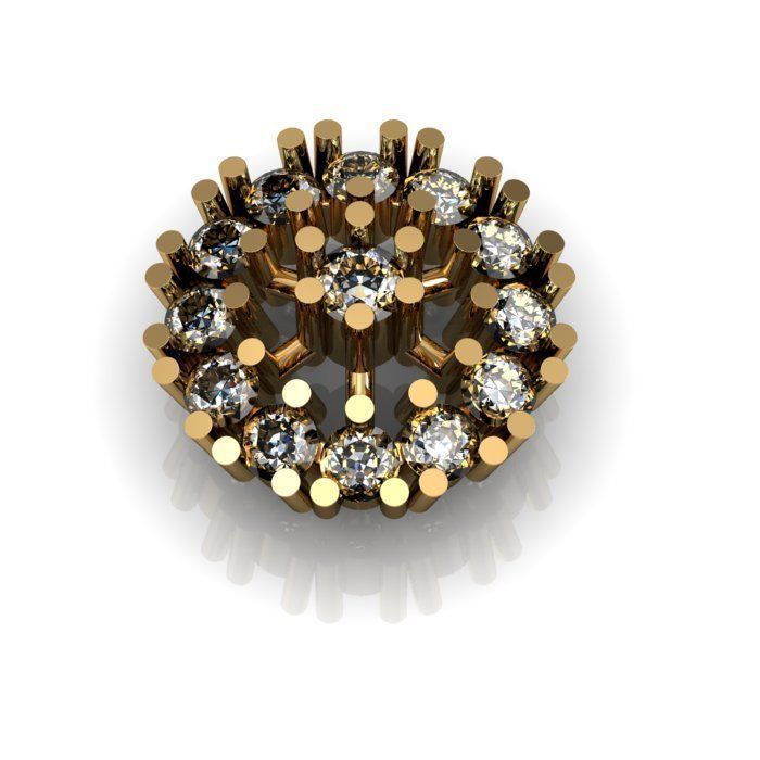 daimond nose pin 3D print model_2