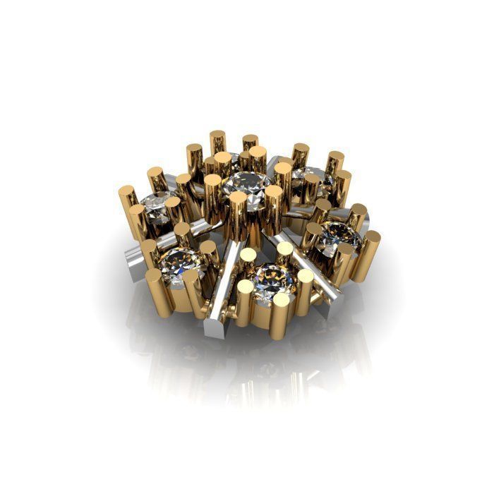 daimond nose pin 3D print model_5