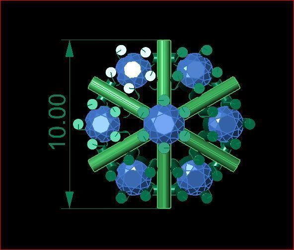daimond nose pin 3D print model_11