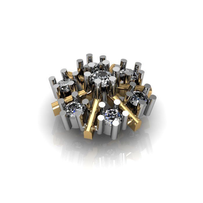 daimond nose pin 3D print model_4