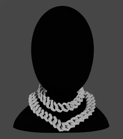 Acquire your own work of 3D Cuban Chain art Low-poly 3D model
