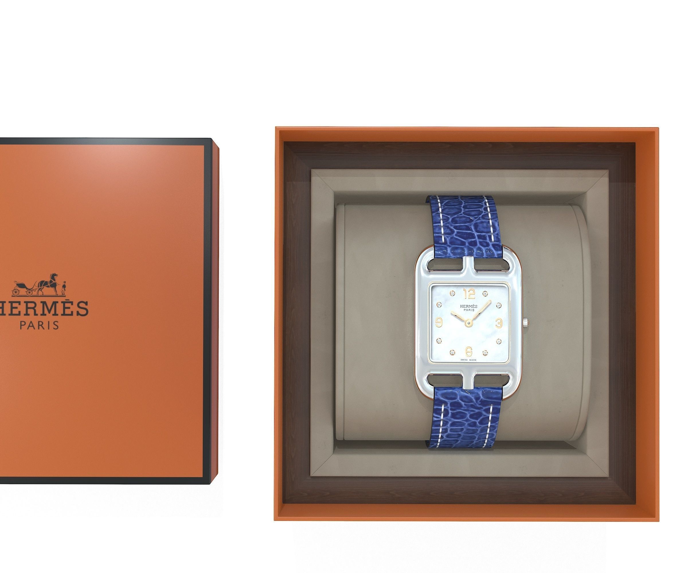Hermes Cape Cod Watch and Box Low-poly 3D model_4