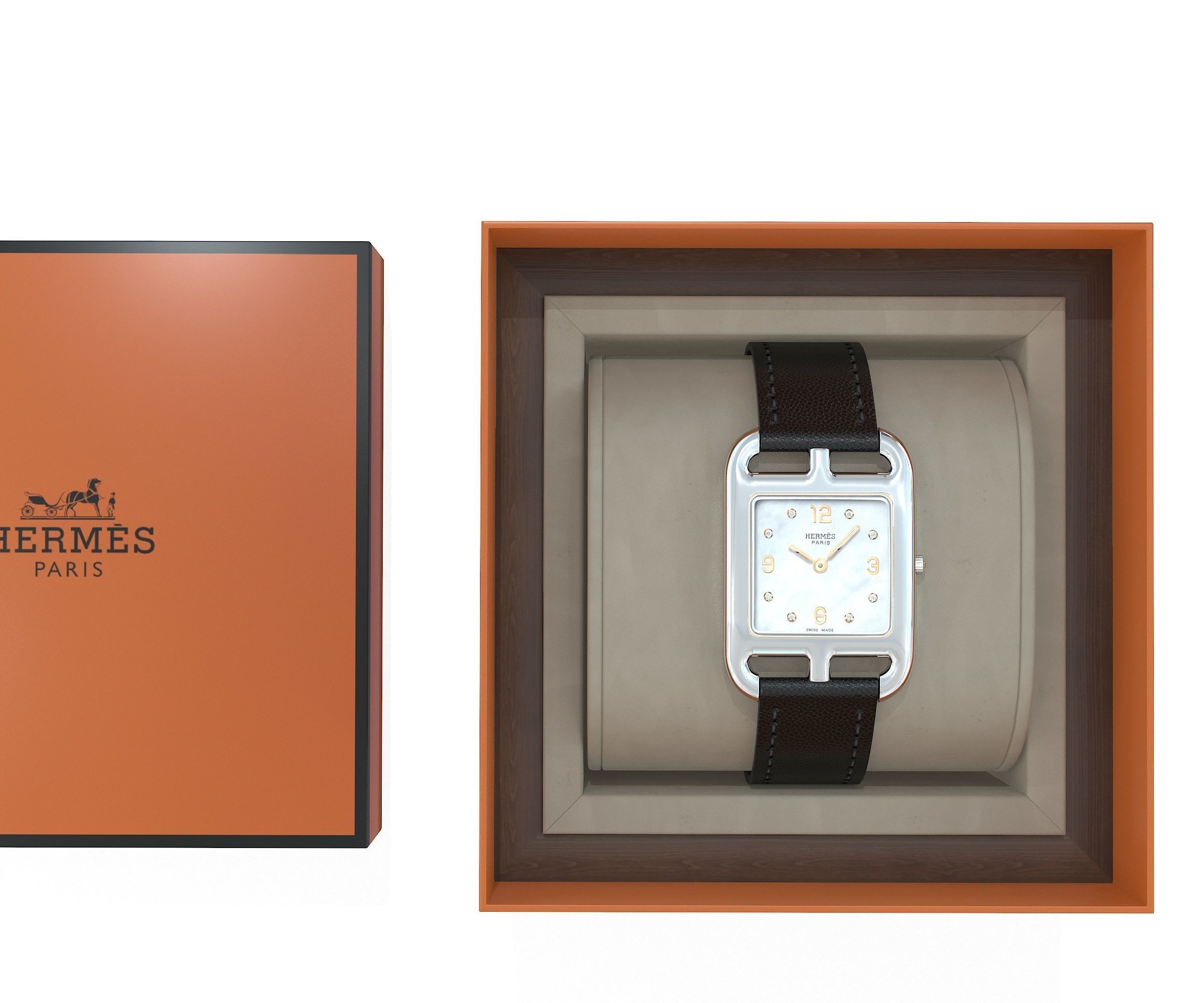 Hermes Cape Cod Watch and Box Low-poly 3D model_2