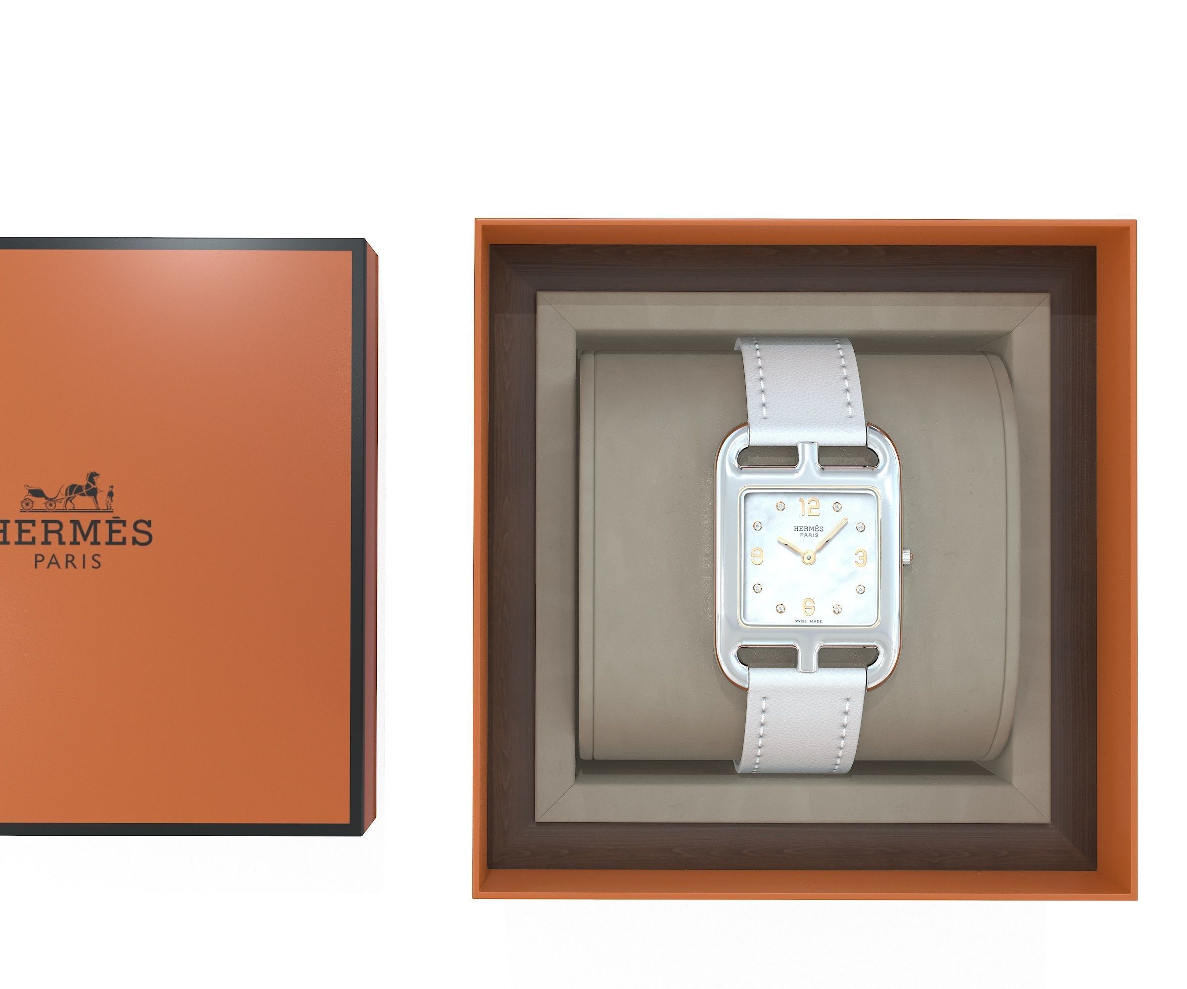 Hermes Cape Cod Watch and Box Low-poly 3D model_8