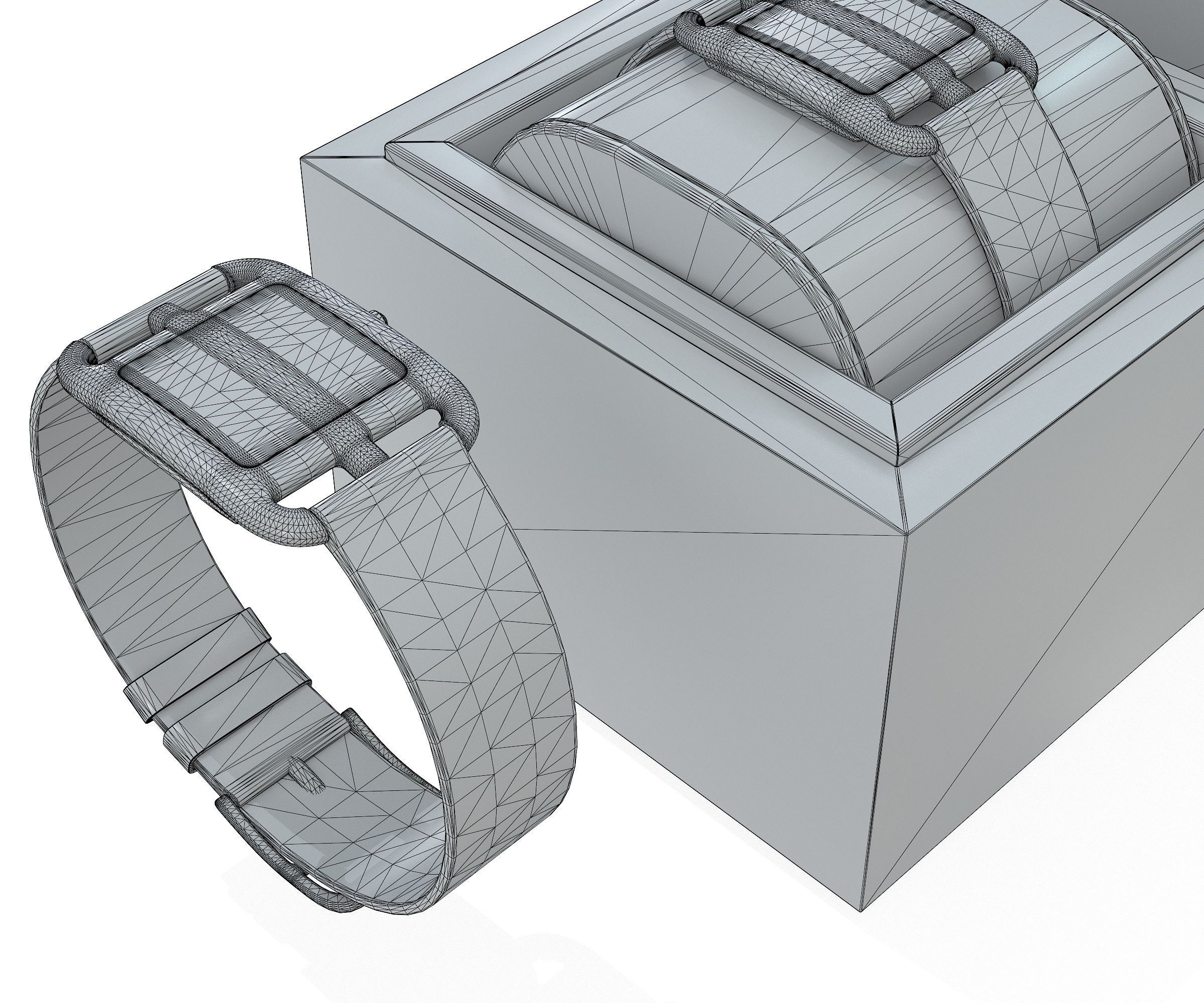Hermes Cape Cod Watch and Box Low-poly 3D model_23