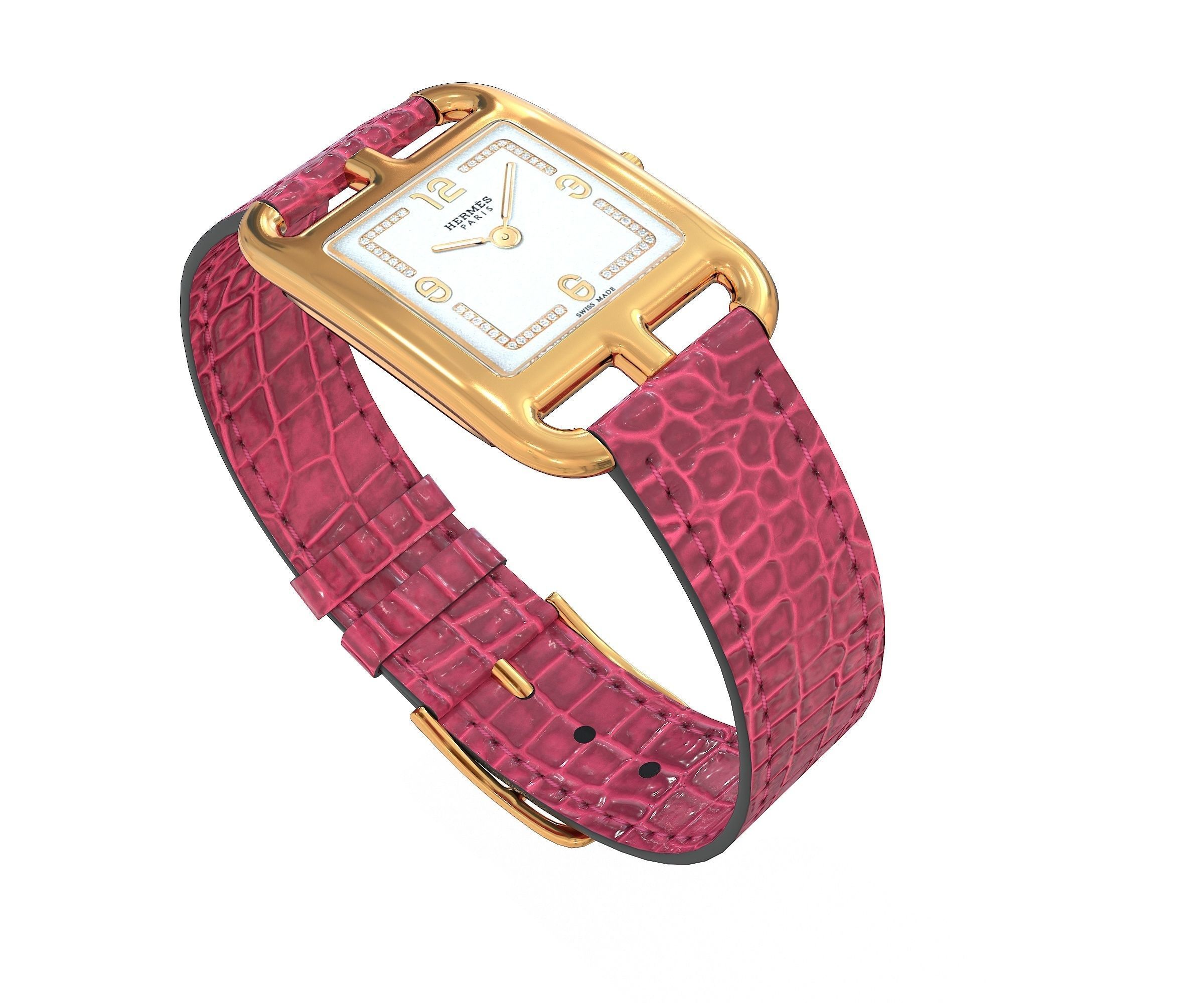 Hermes Cape Cod Watch and Box Low-poly 3D model_20