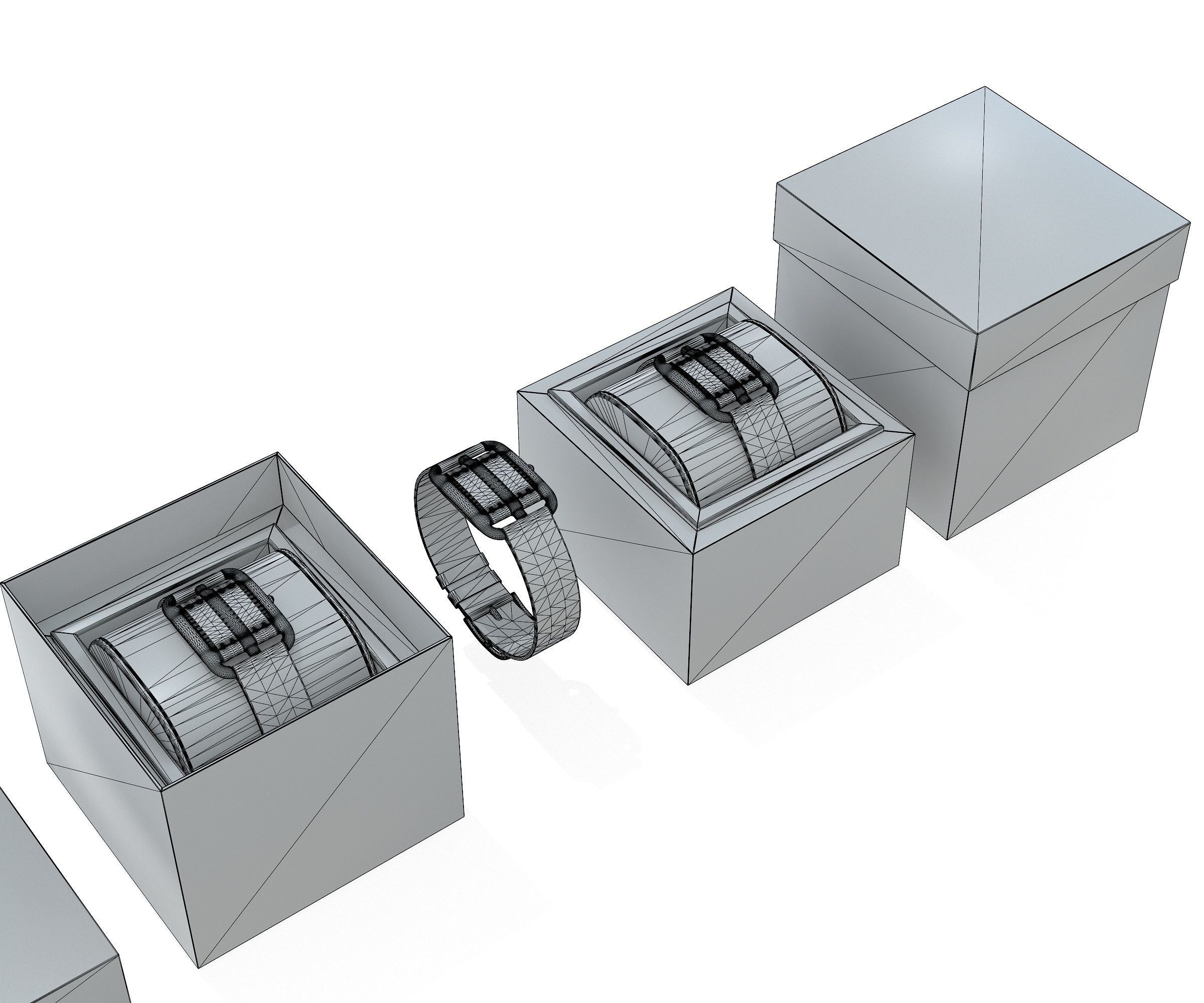 Hermes Cape Cod Watch and Box Low-poly 3D model_22