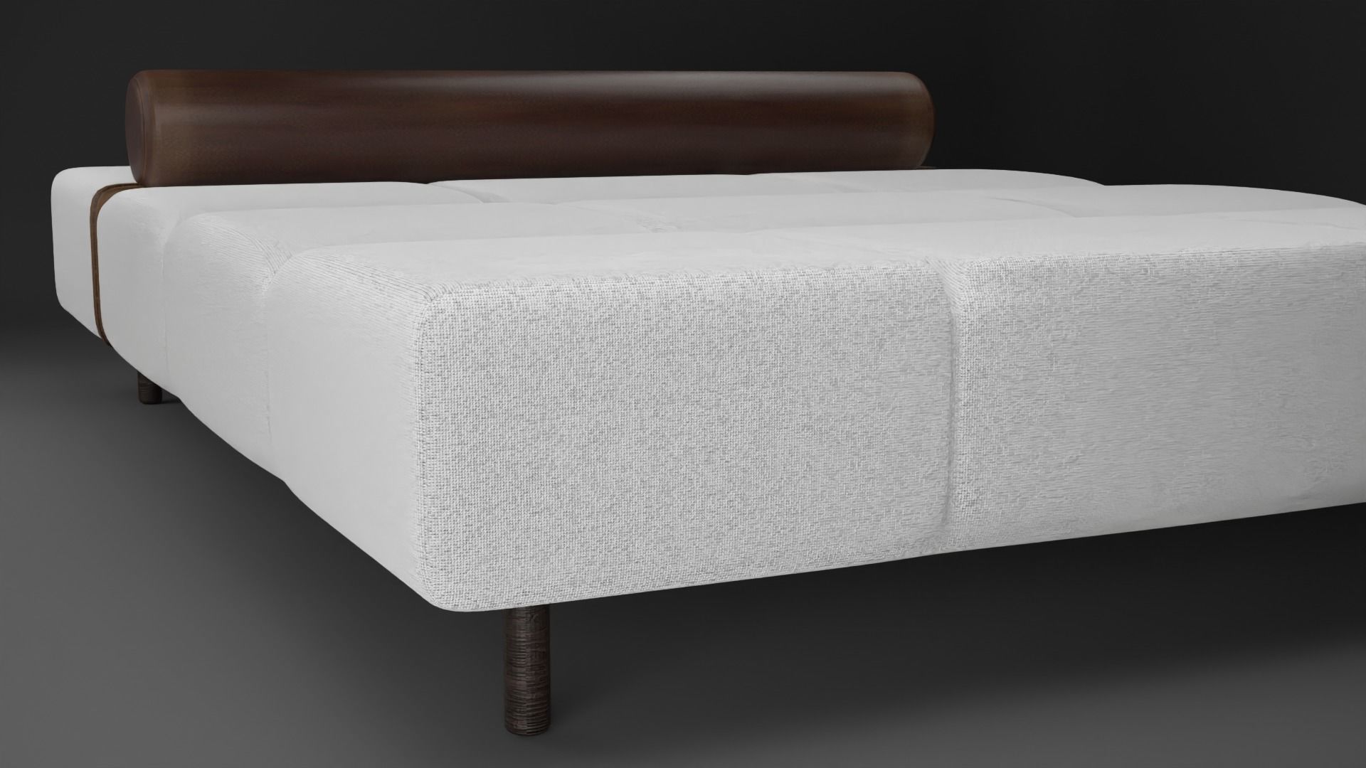 Light Ikea sofa with leather pillow and belt Low-poly 3D model_2