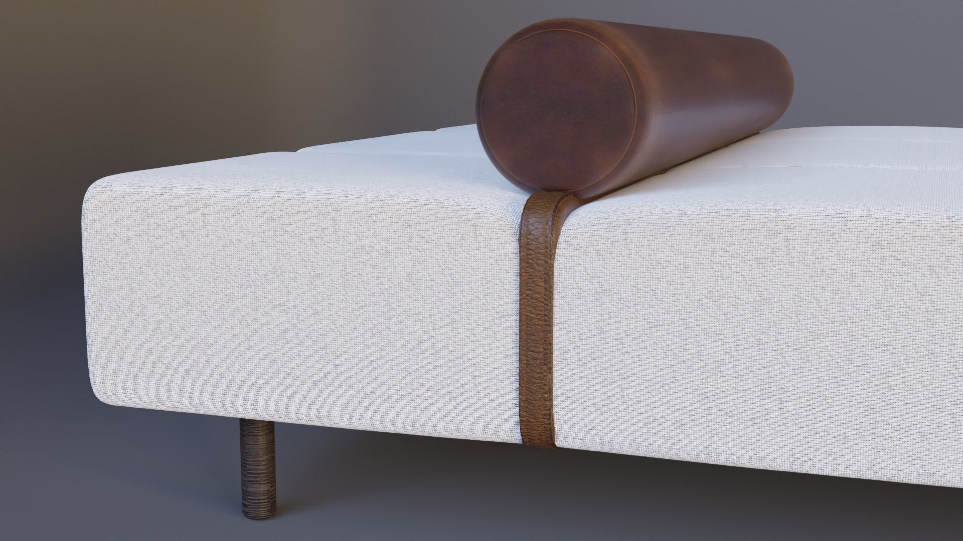 Light Ikea sofa with leather pillow and belt Low-poly 3D model_9