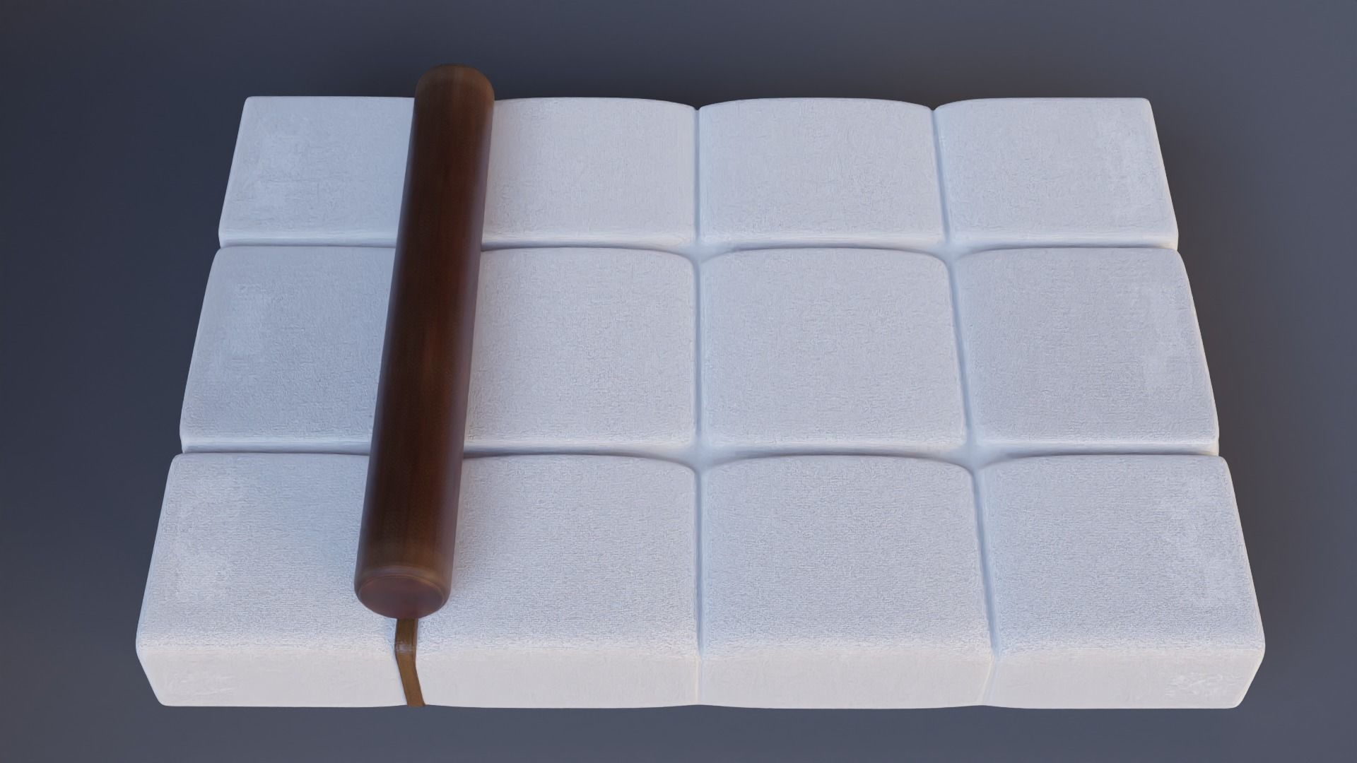 Light Ikea sofa with leather pillow and belt Low-poly 3D model_8