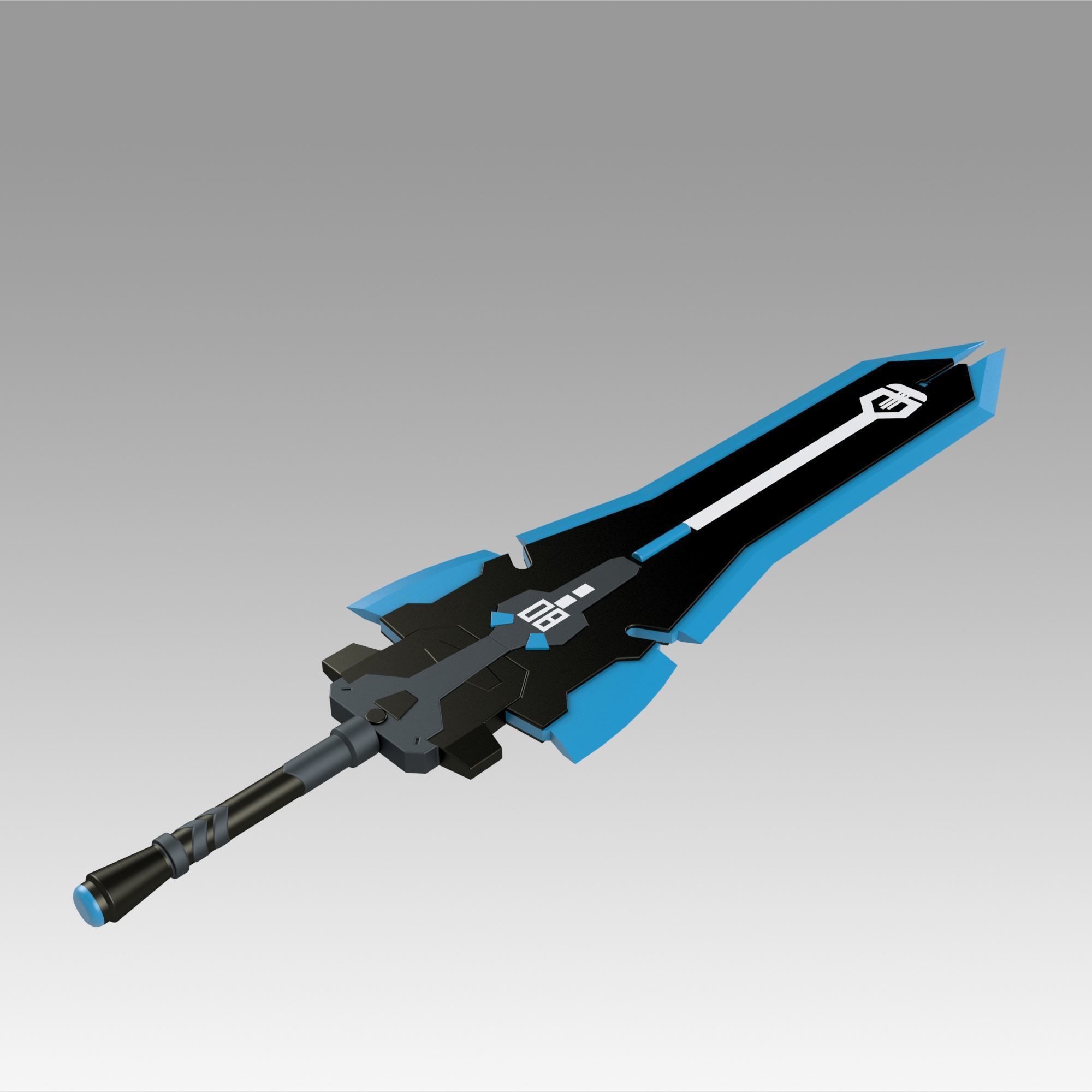 Tower of Fantasy Meryl Sword Weapon Blue Cosplay Accessory 3D print model_1