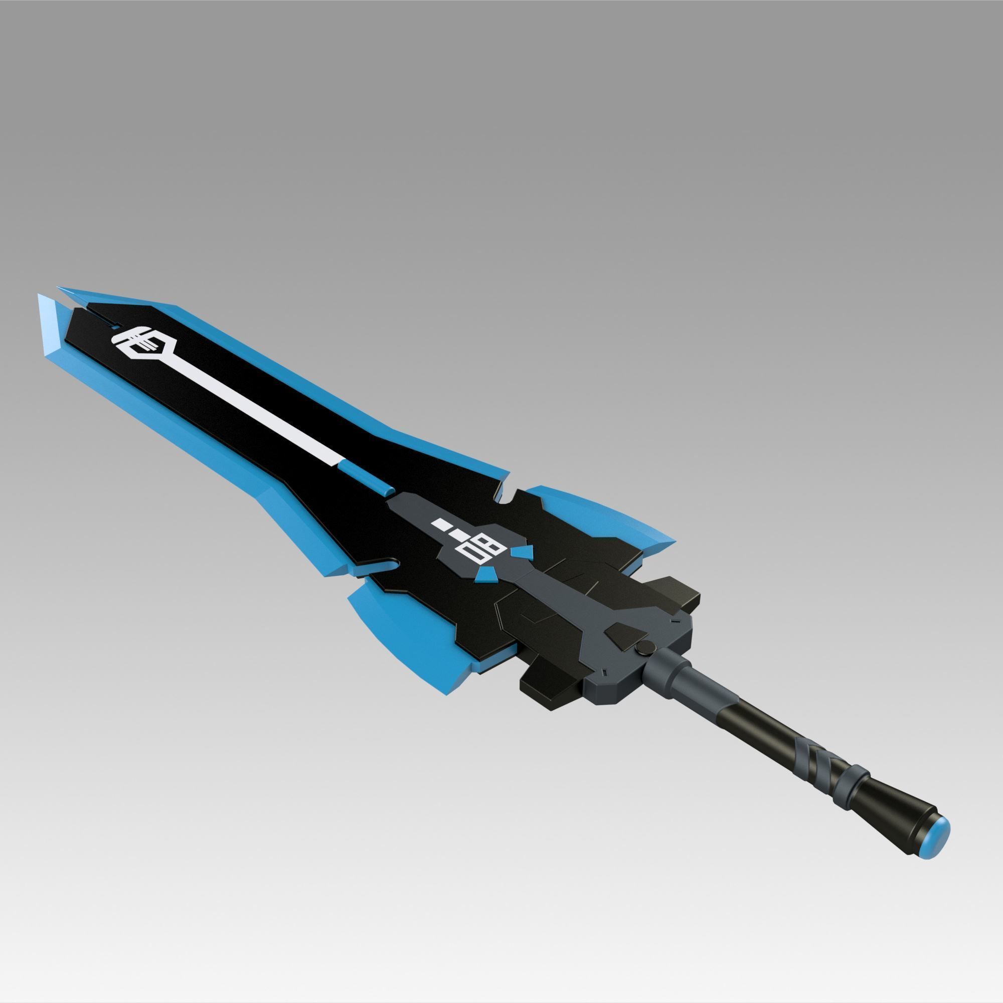 Tower of Fantasy Meryl Sword Weapon Blue Cosplay Accessory 3D print model_7