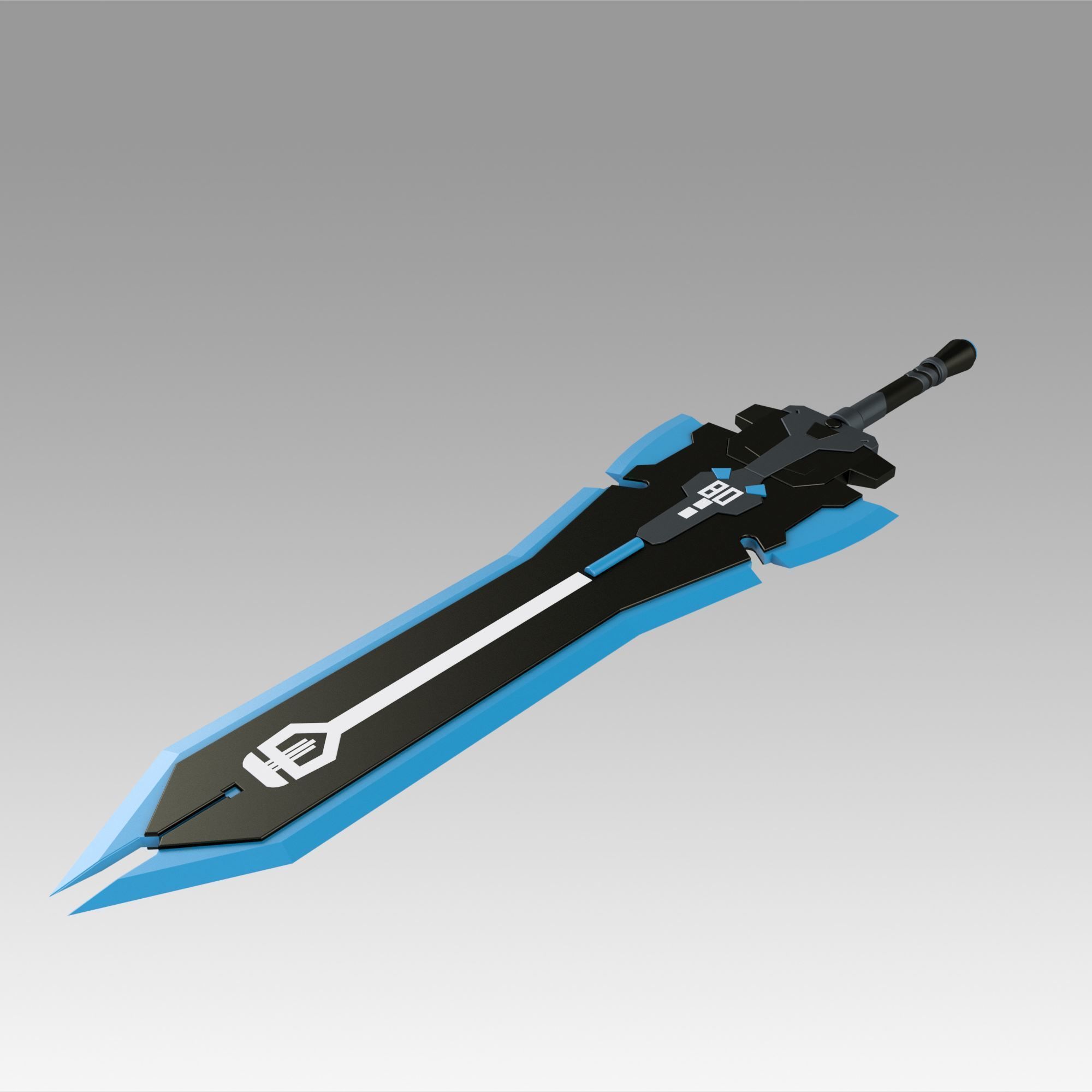 Tower of Fantasy Meryl Sword Weapon Blue Cosplay Accessory 3D print model_5