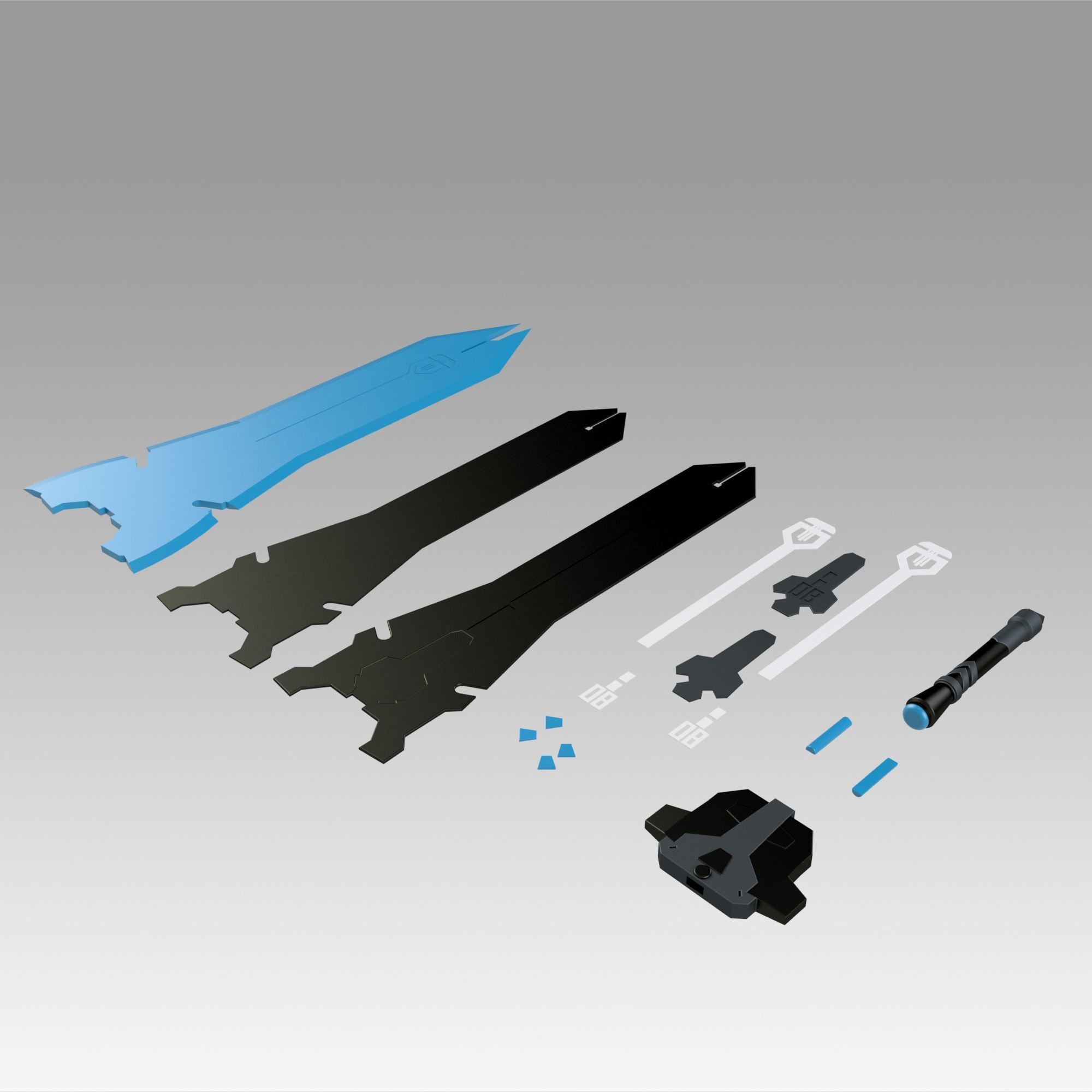 Tower of Fantasy Meryl Sword Weapon Blue Cosplay Accessory 3D print model_9