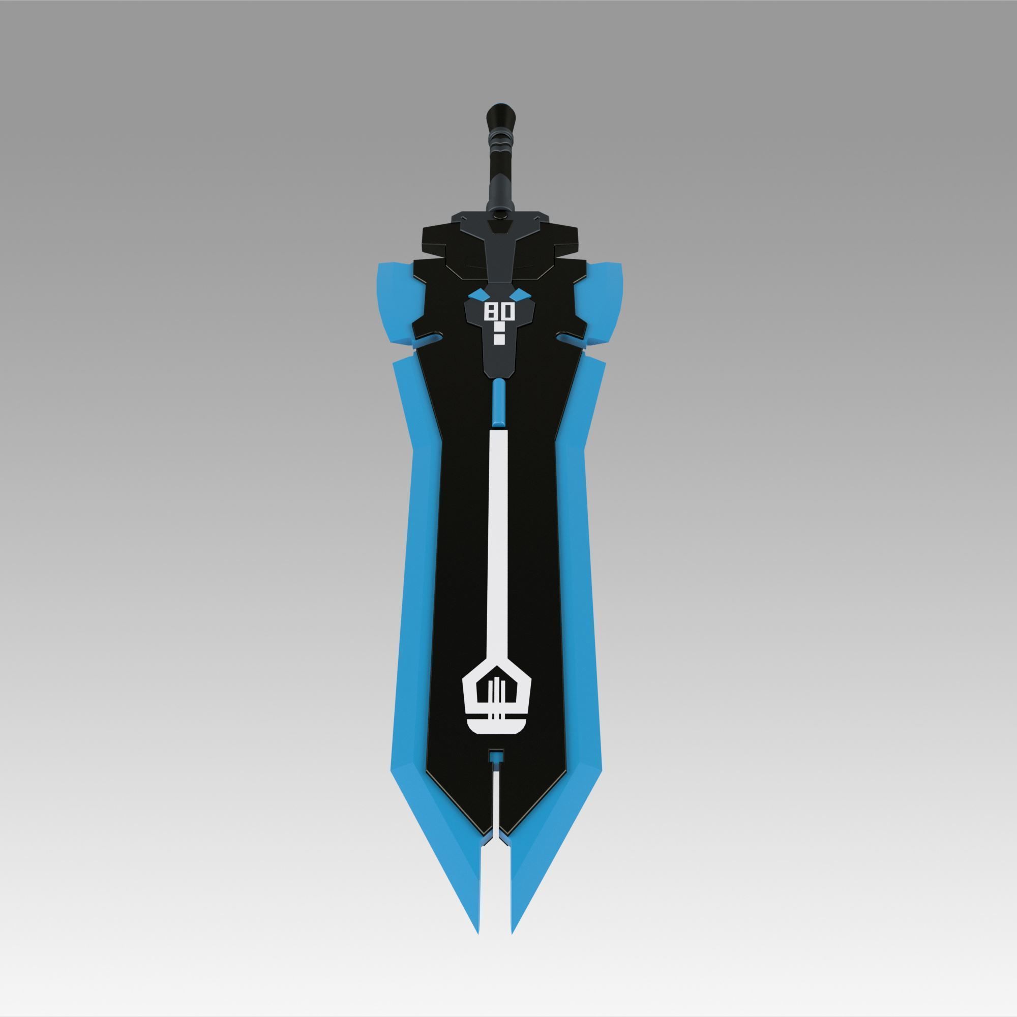 Tower of Fantasy Meryl Sword Weapon Blue Cosplay Accessory 3D print model_4