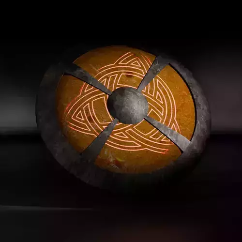 Old Ancient Warrior Shield Low-poly 3D model