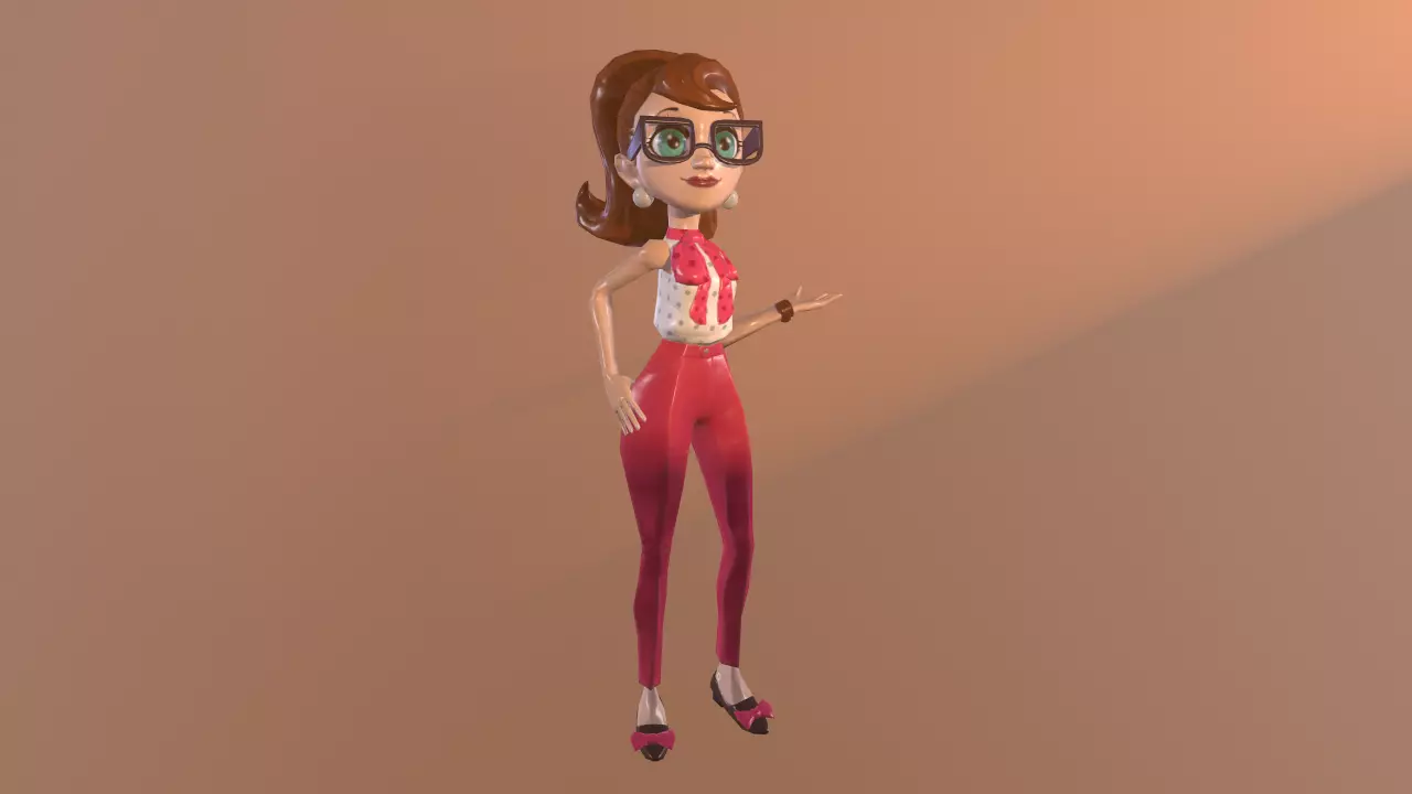 Girl low-poly 3D model Free low-poly 3D model