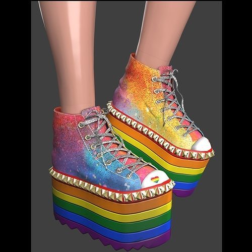 Pride Sneakers Low-poly 3D model
