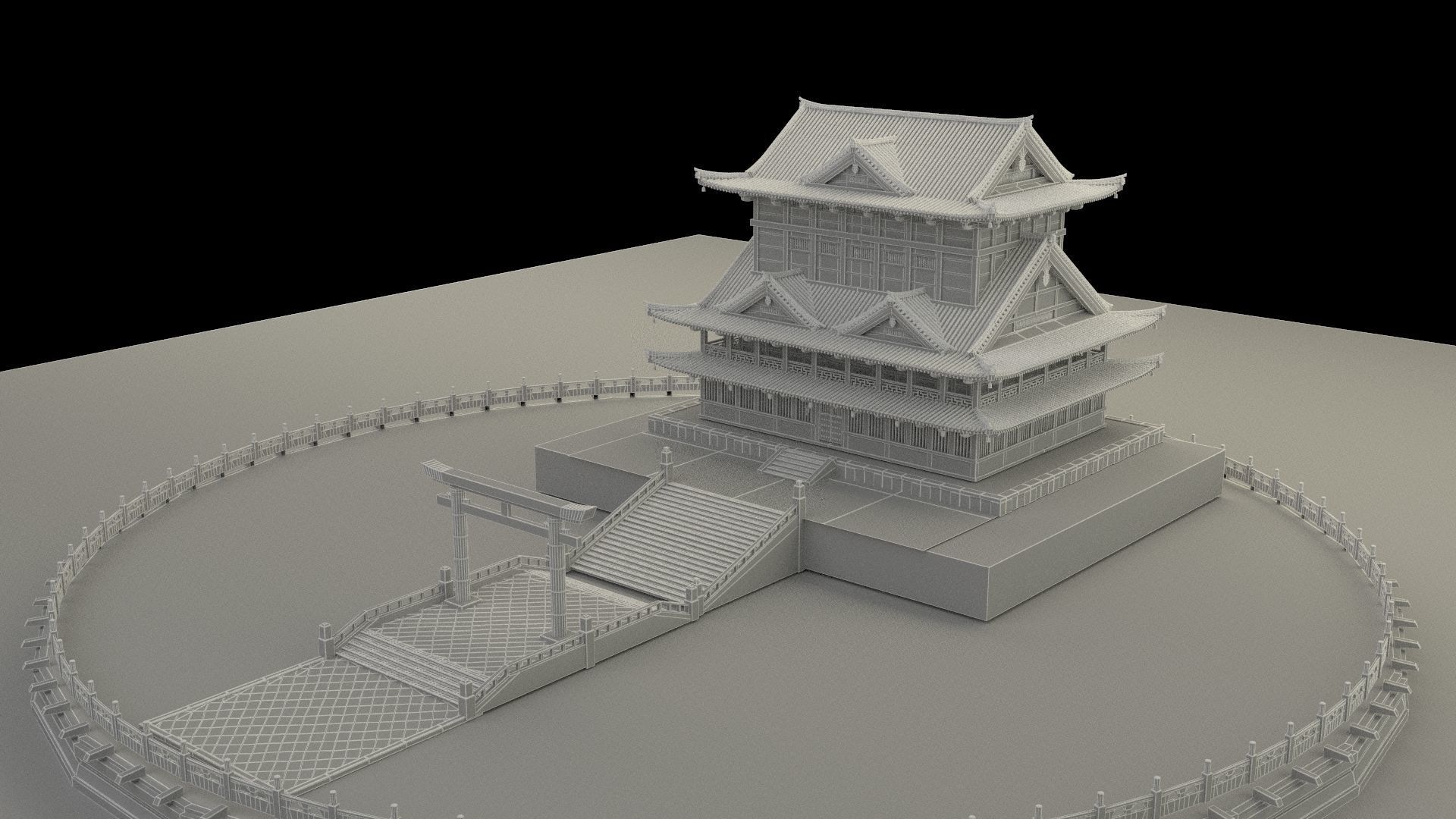Chinese ancient house  3D model_6