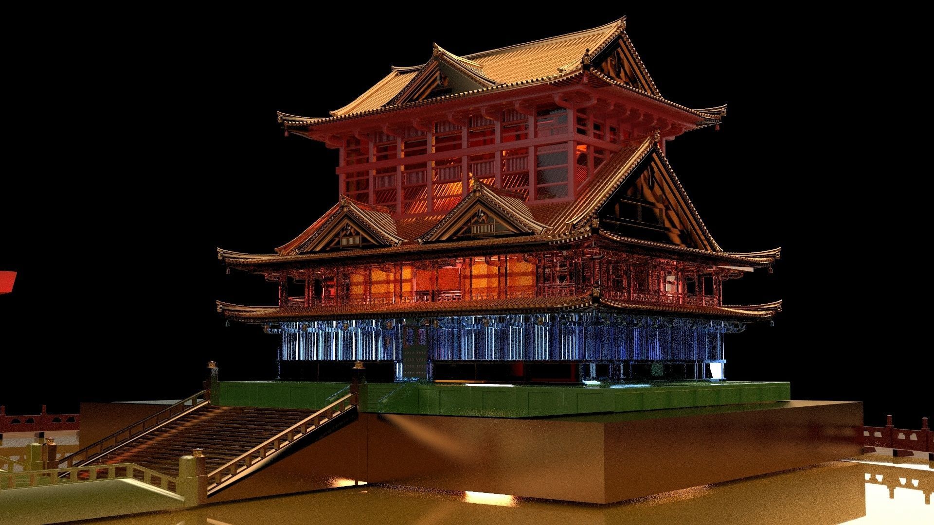 Chinese ancient house  3D model_1