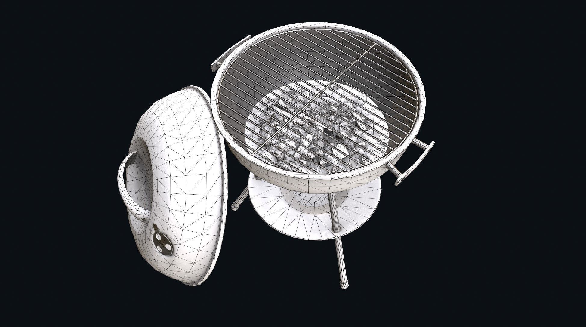 Barbeque Grill Low-poly 3D model_8