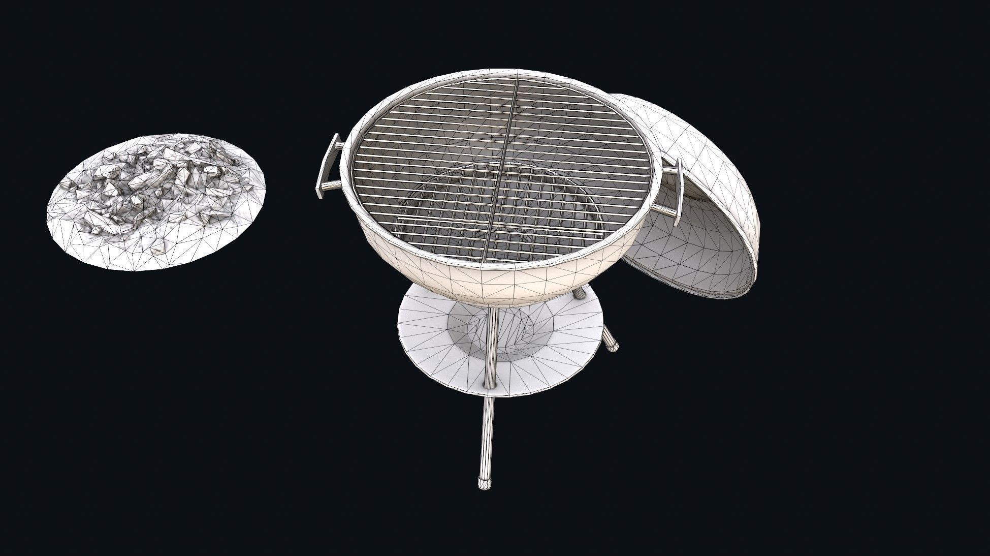 Barbeque Grill Low-poly 3D model_7
