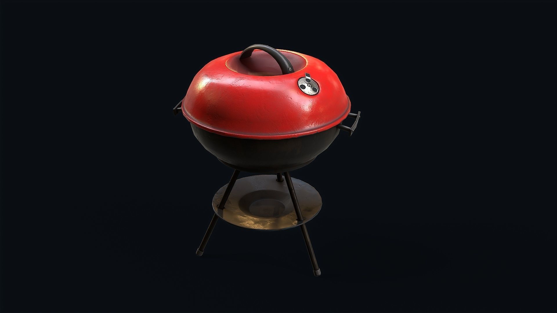 Barbeque Grill Low-poly 3D model_1
