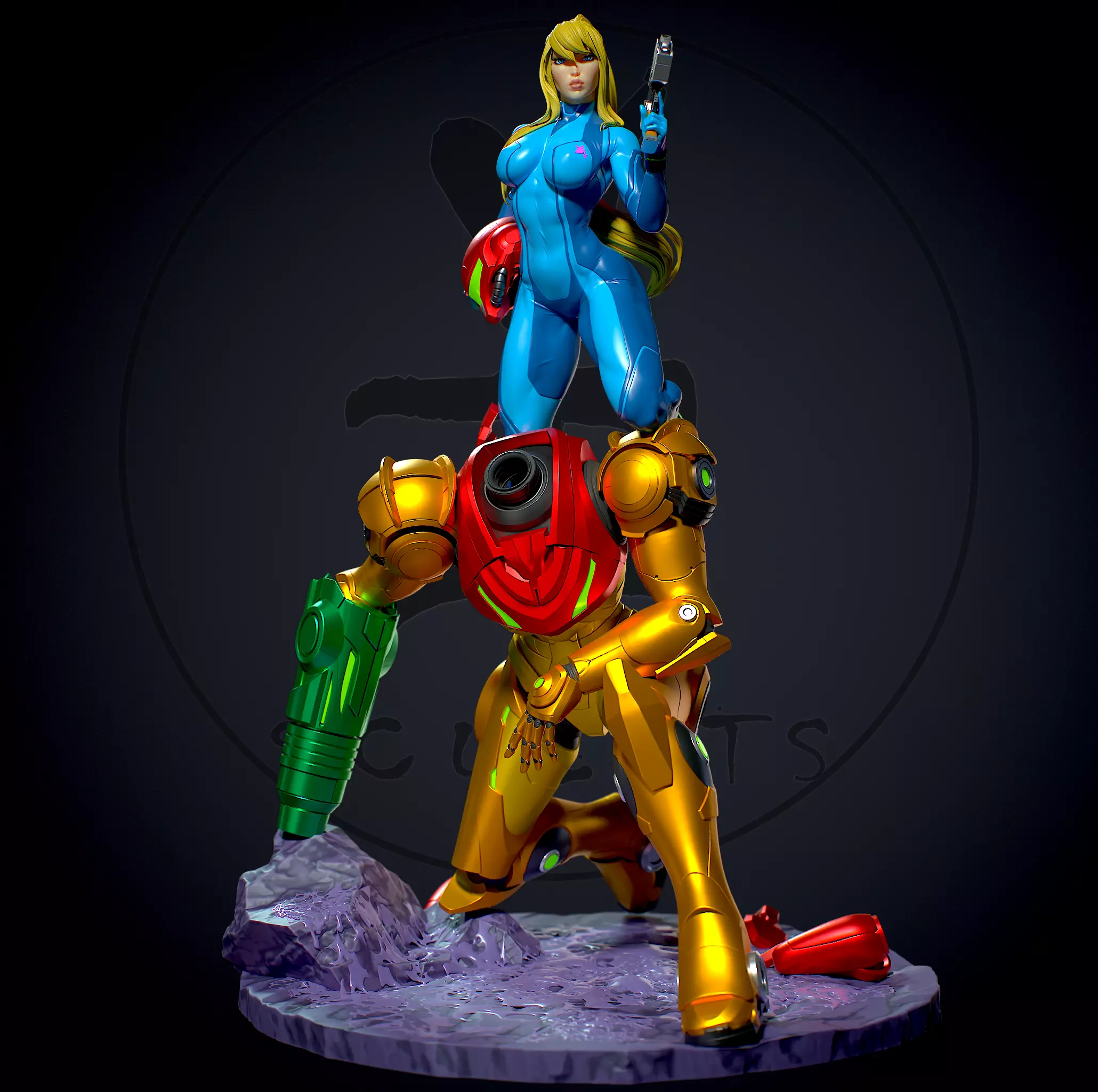 Samus Aran with NSFW 3D print model_0