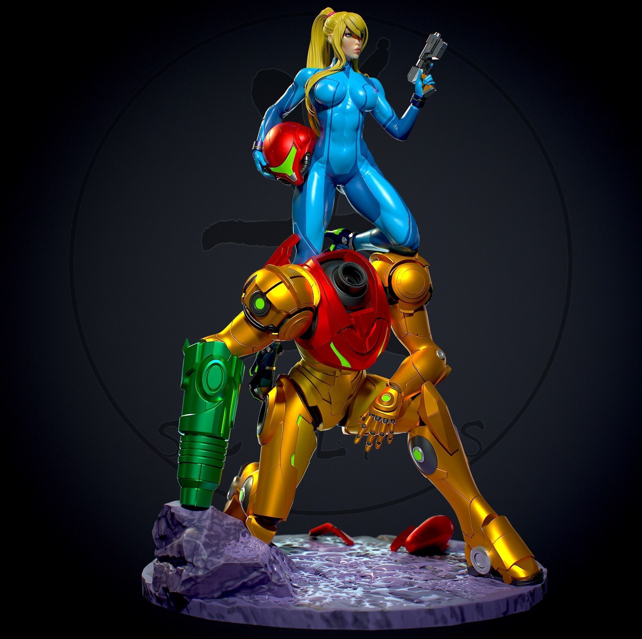 Samus Aran with NSFW 3D print model_2