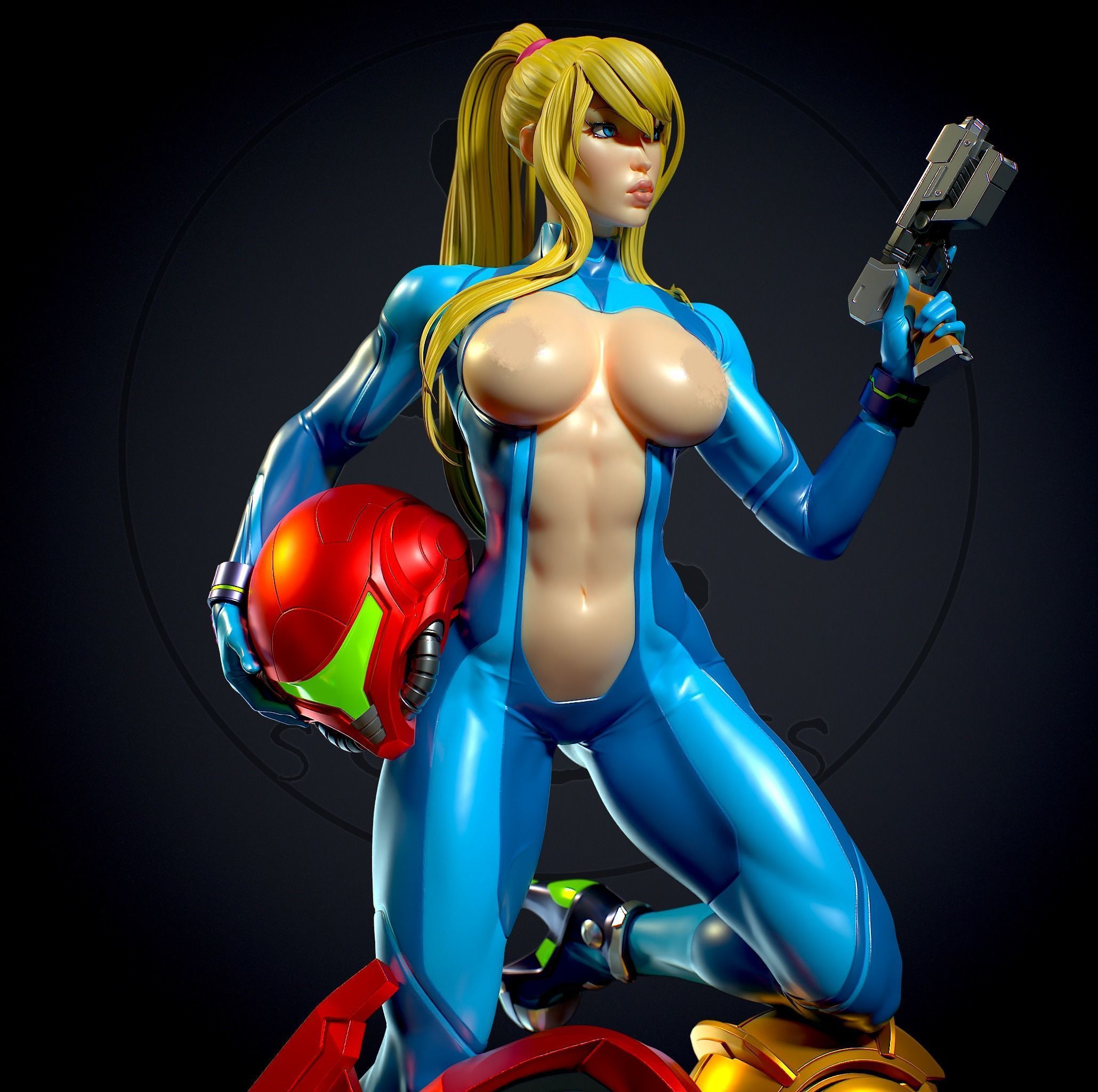 Samus Aran with NSFW 3D print model_12