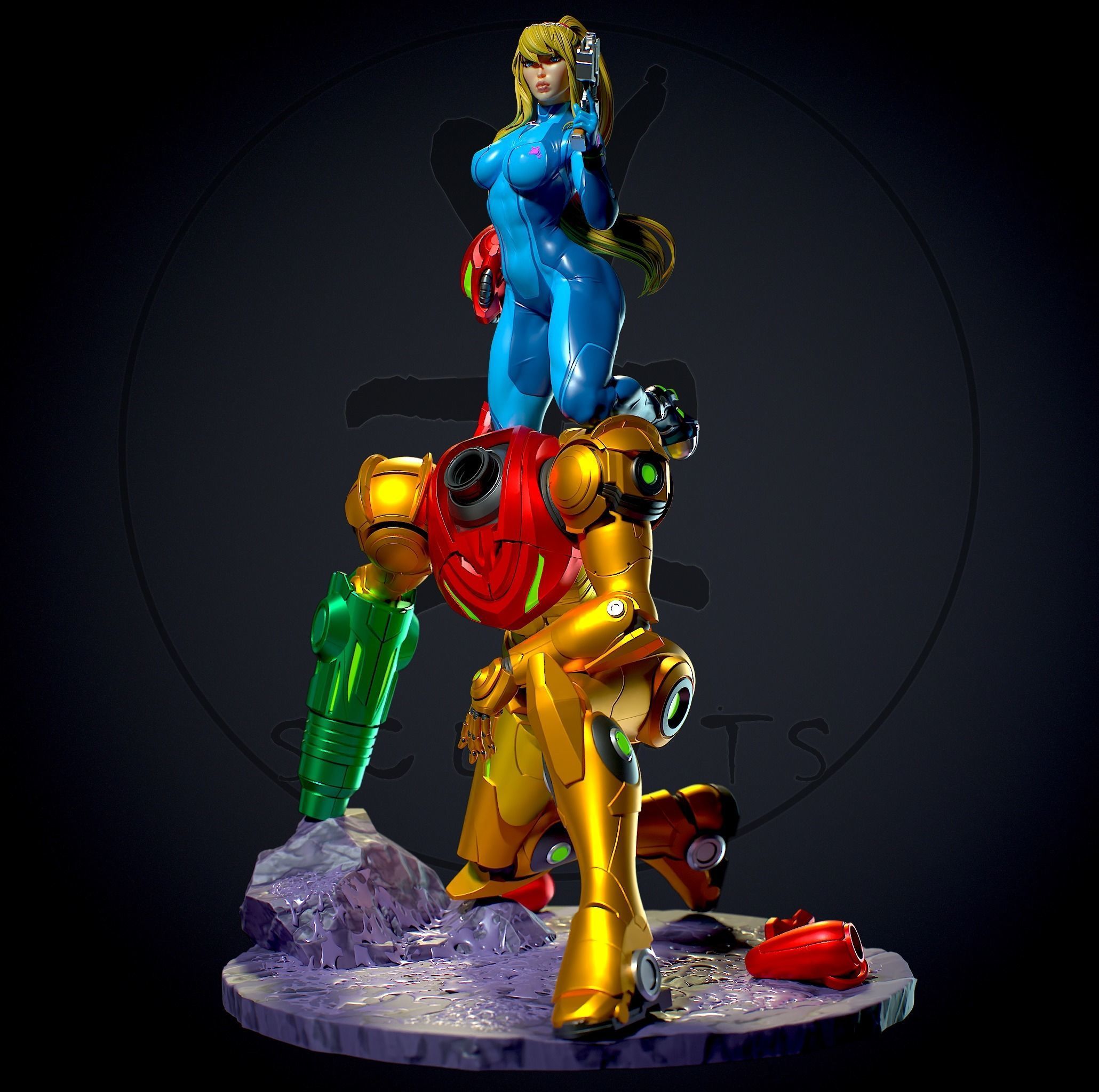Samus Aran with NSFW 3D print model_9