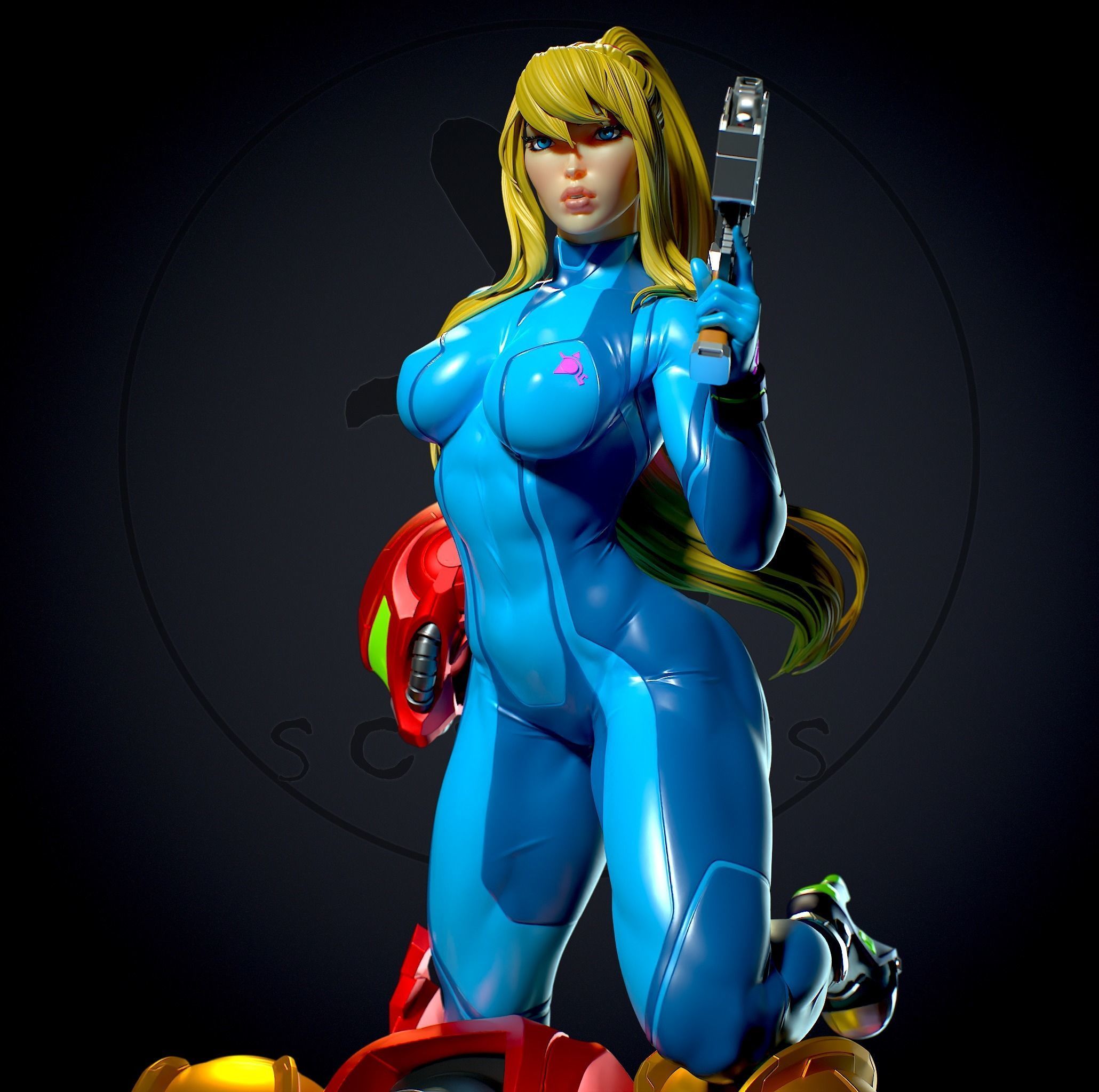 Samus Aran with NSFW 3D print model_10