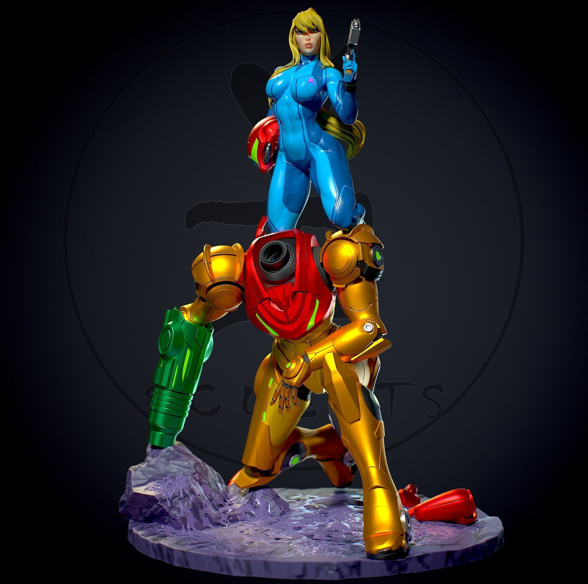 Samus Aran with NSFW 3D print model_1