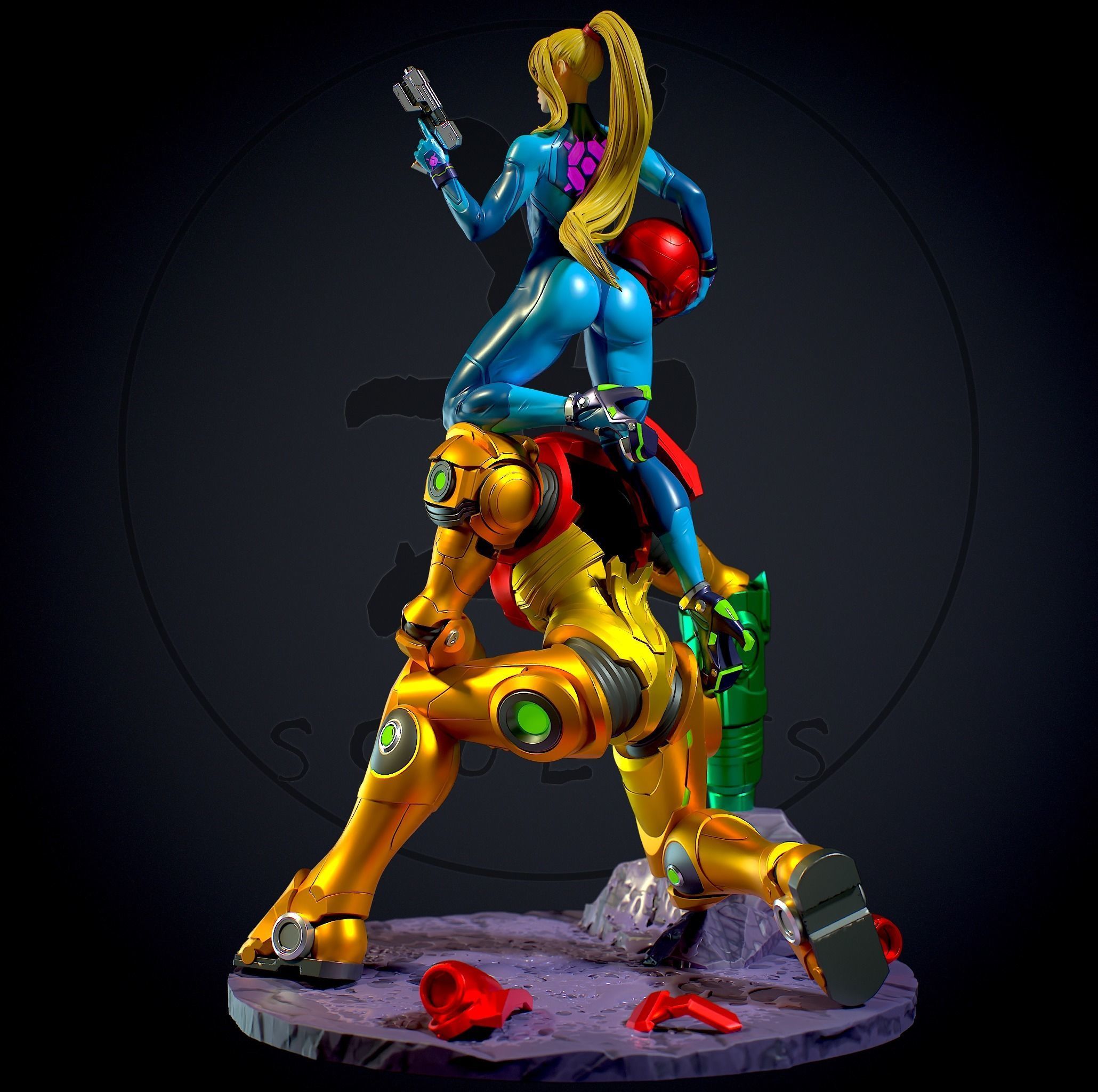 Samus Aran with NSFW 3D print model_7