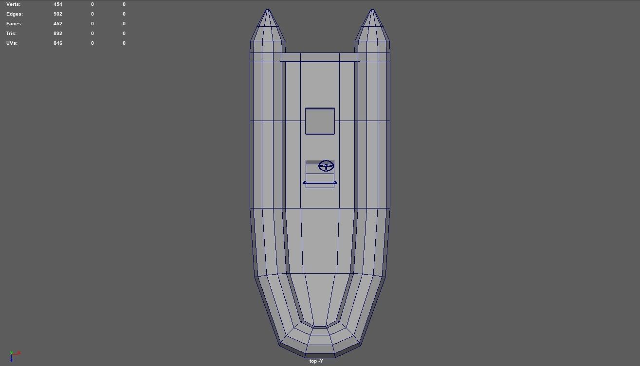 Low Poly Boat 02 Low-poly 3D model_10