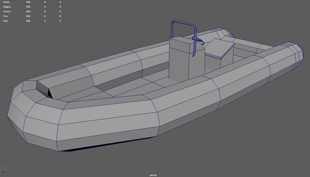 Low Poly Boat 02 Low-poly 3D model_8