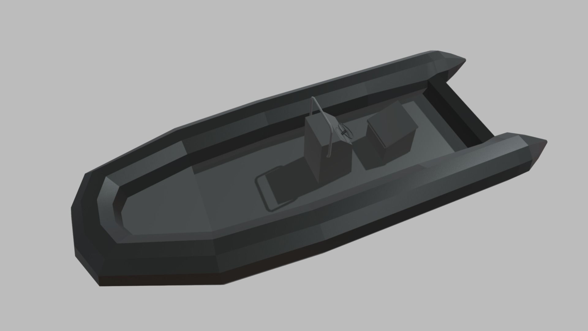 Low Poly Boat 02 Low-poly 3D model_2