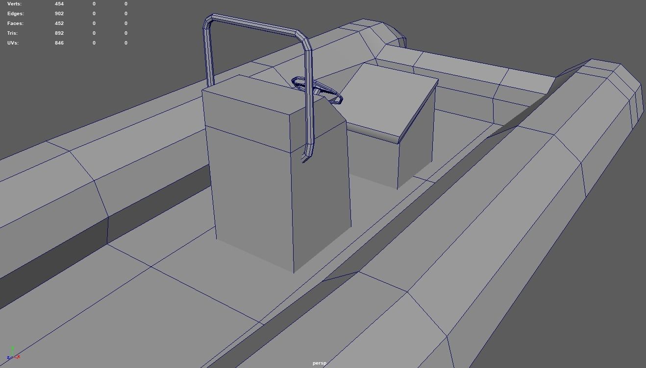 Low Poly Boat 02 Low-poly 3D model_13