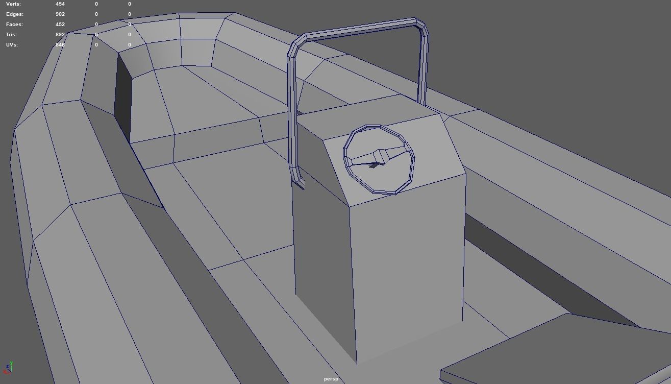 Low Poly Boat 02 Low-poly 3D model_12