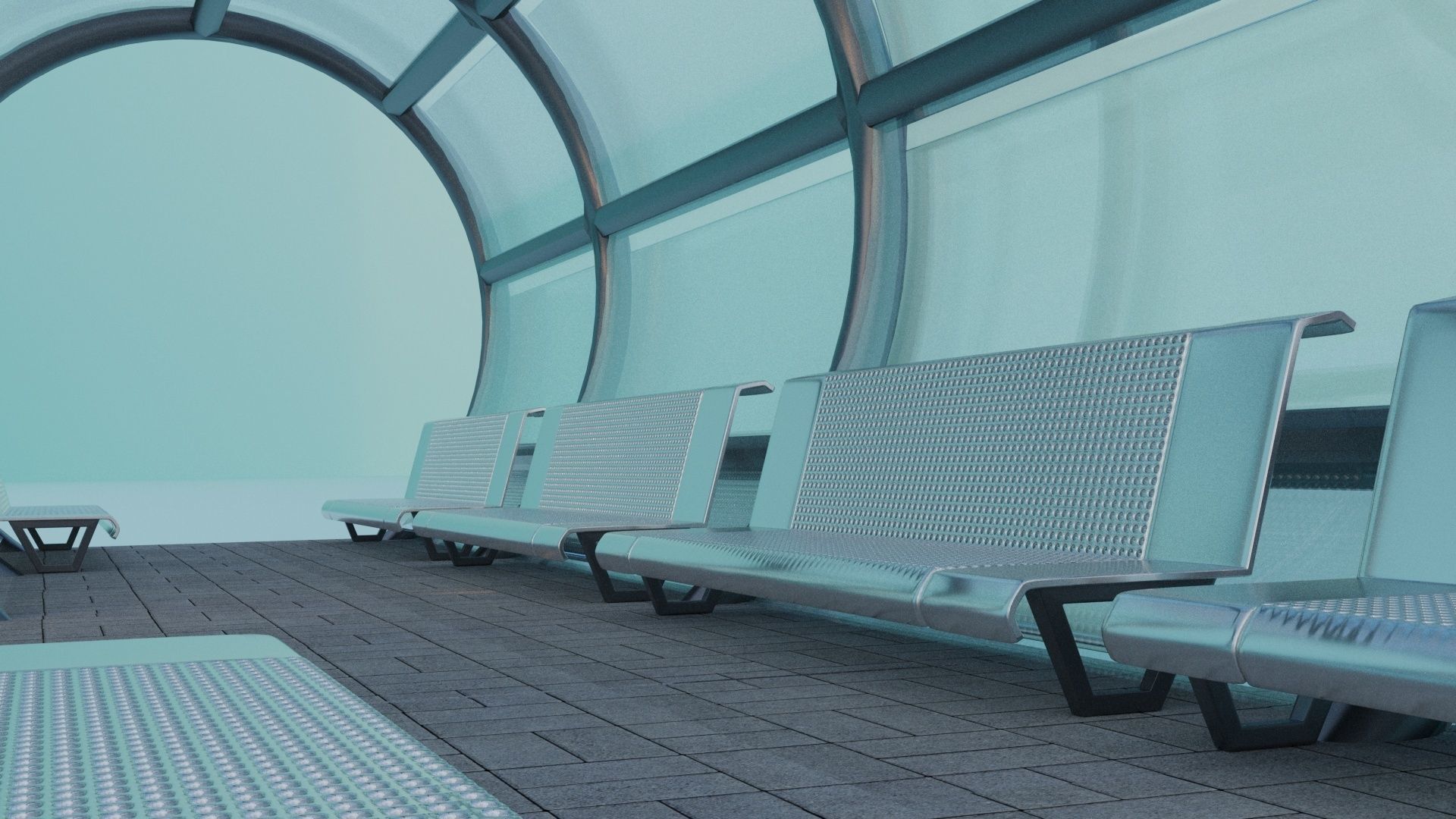 Bus stop 3D model_5